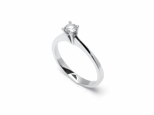 Solitär Ring 750er Weißgold