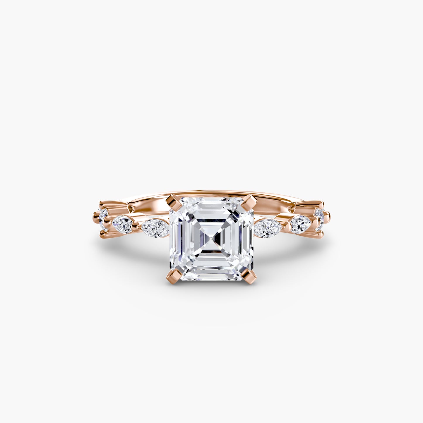 Solitär Ring mit Eternity-Pavé