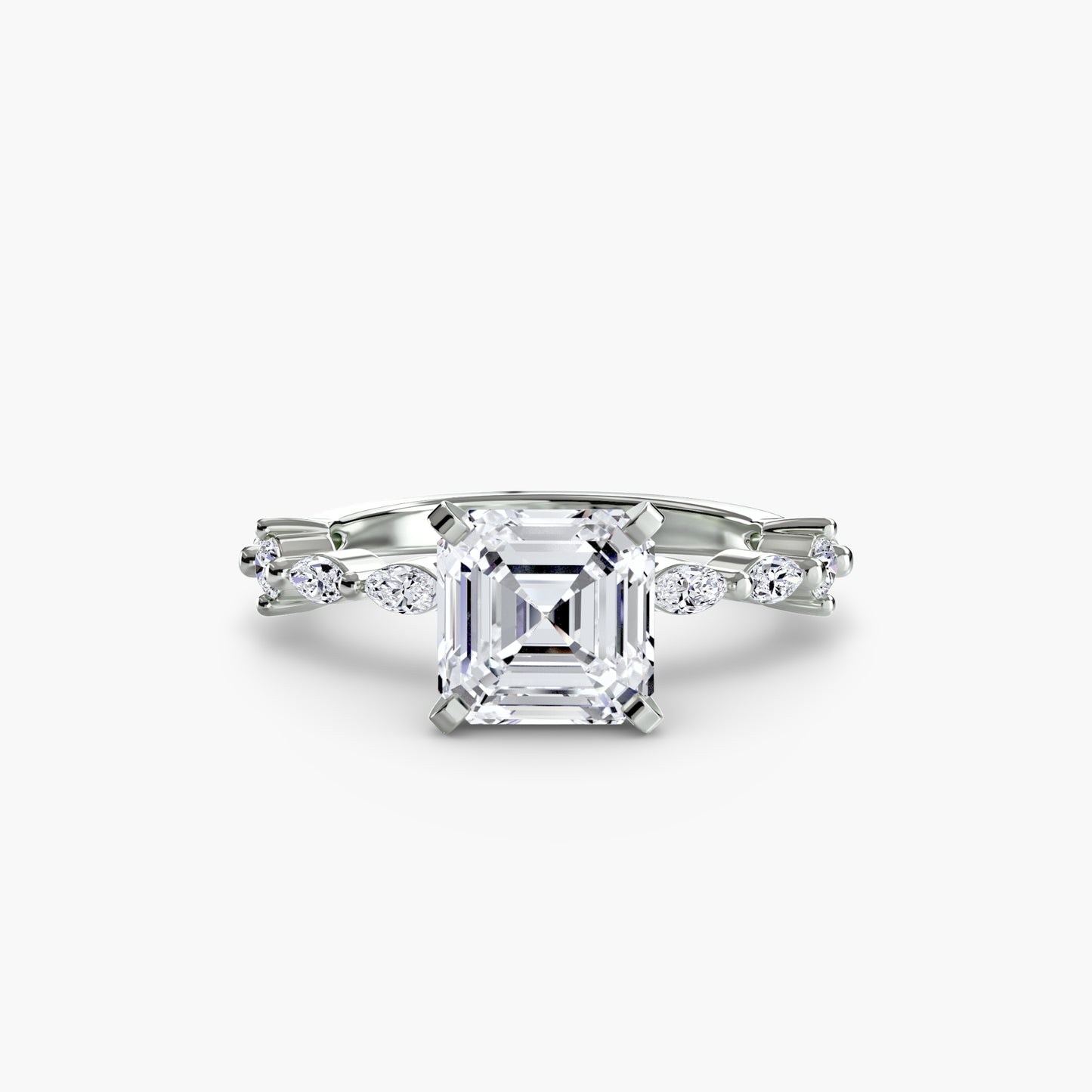 Solitär Ring mit Eternity-Pavé
