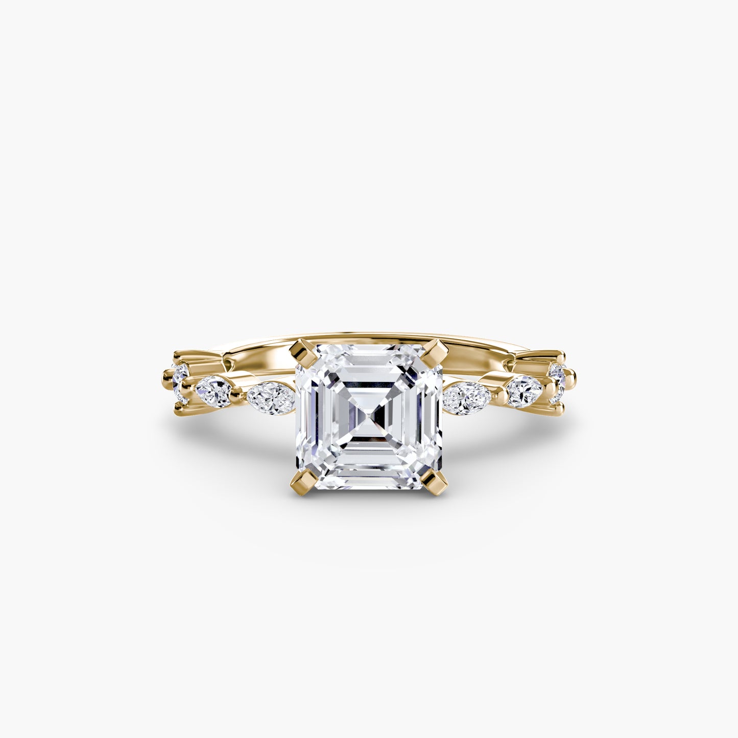 Solitär Ring mit Eternity-Pavé