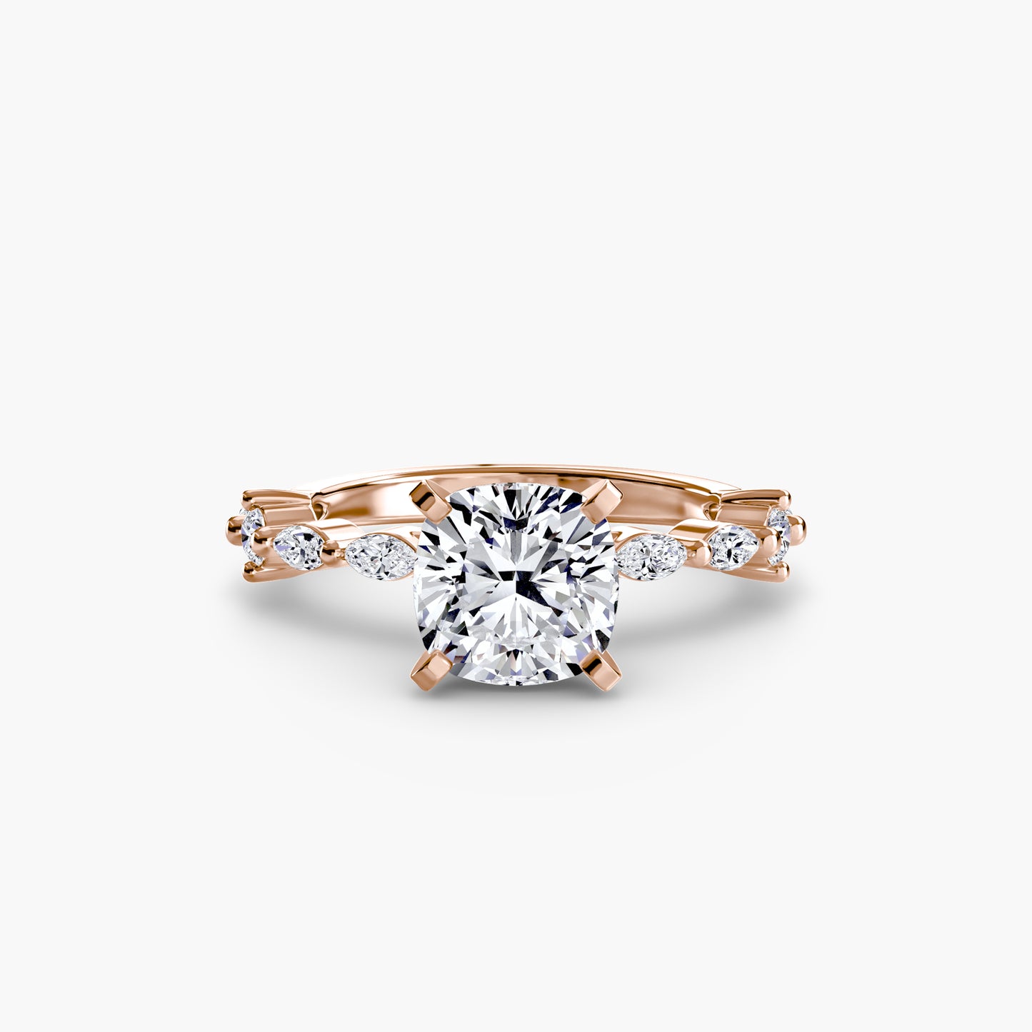 Solitär Ring mit Eternity-Pavé