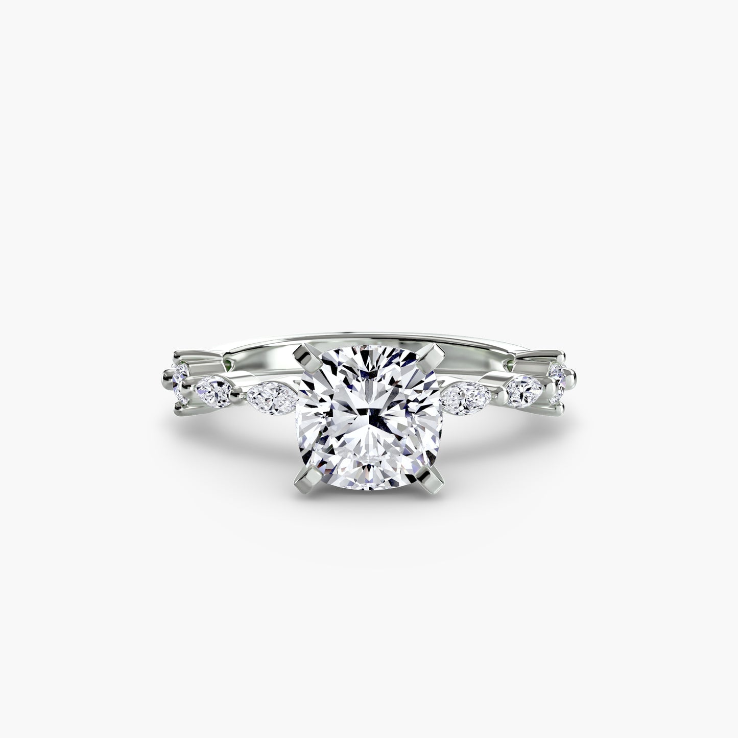 Solitär Ring mit Eternity-Pavé
