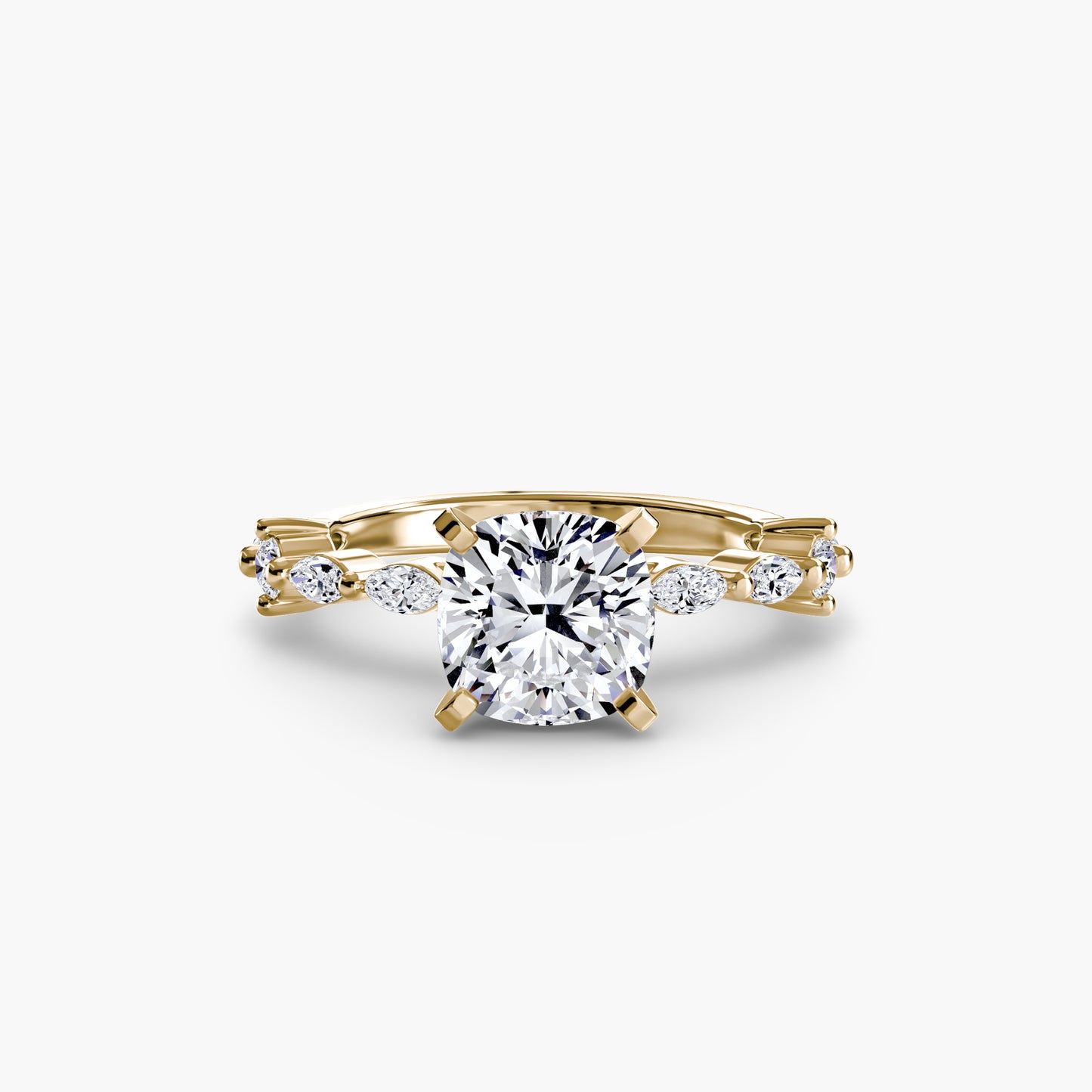 Solitär Ring mit Eternity-Pavé