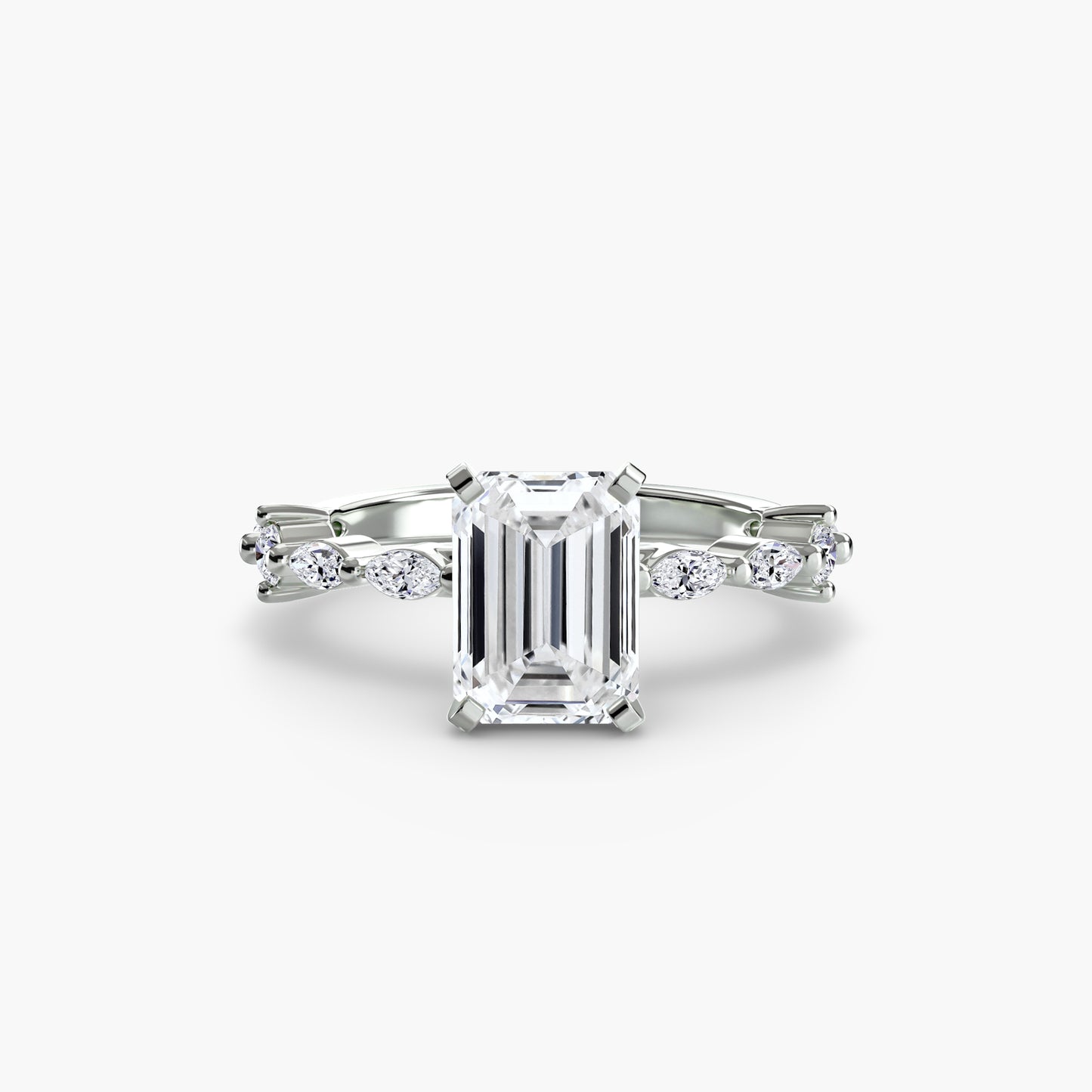 Solitär Ring mit Eternity-Pavé