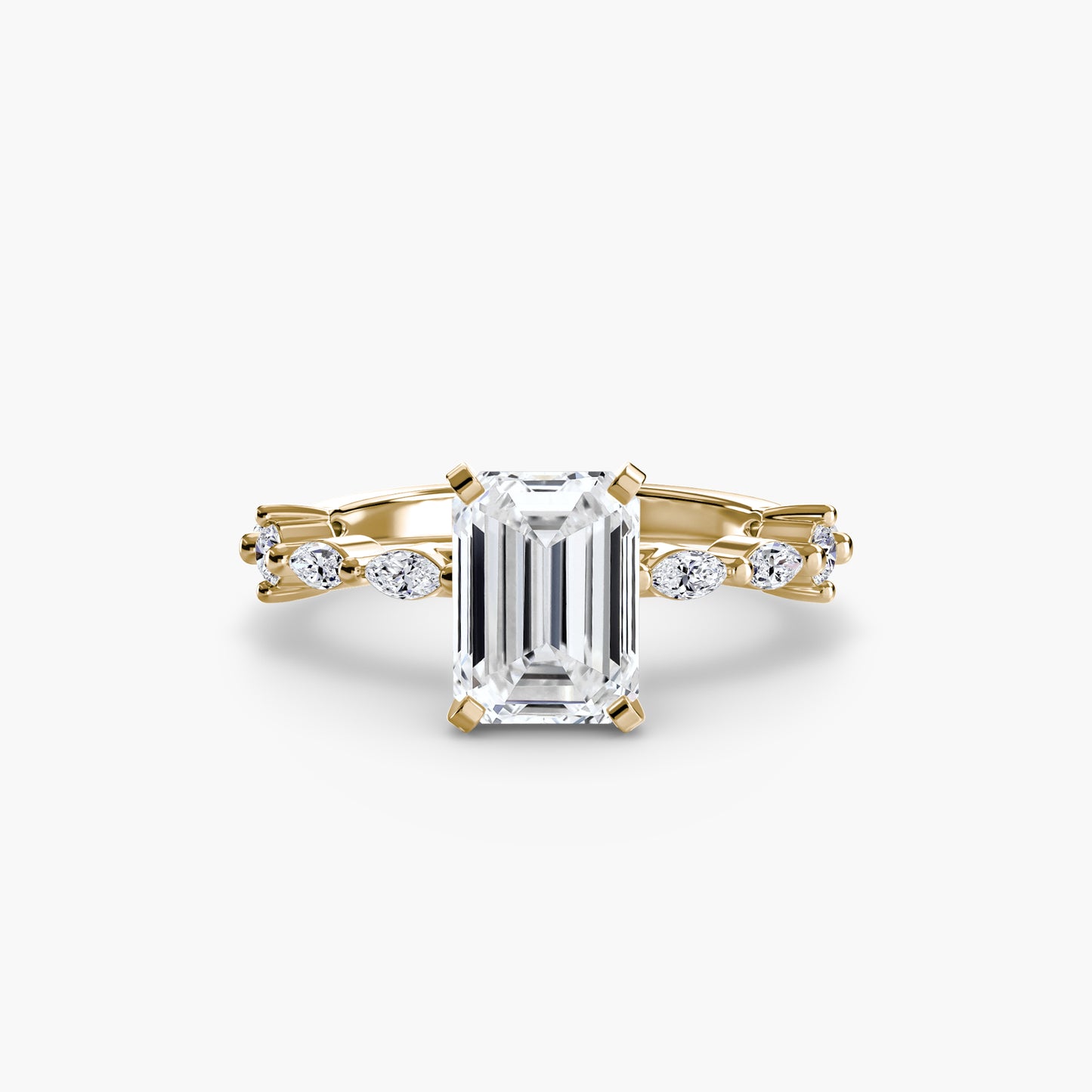 Solitär Ring mit Eternity-Pavé