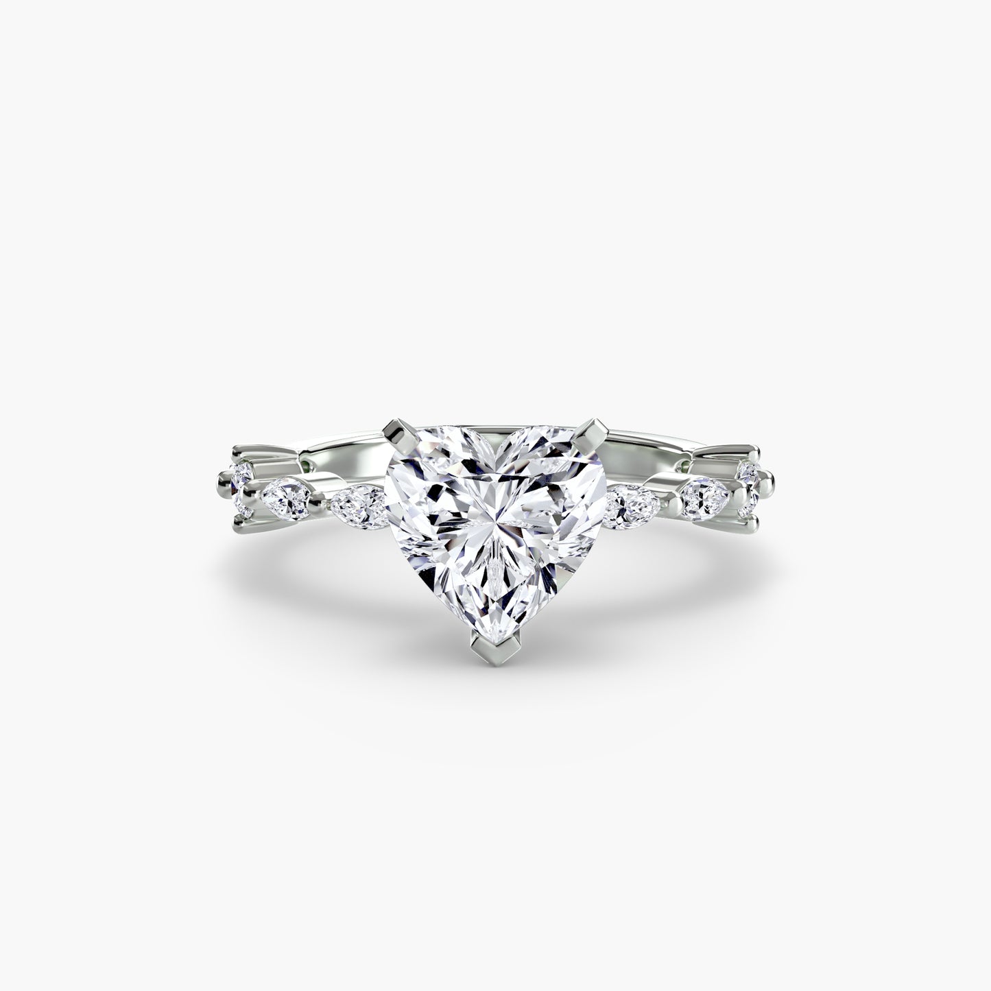Solitär Ring mit Eternity-Pavé