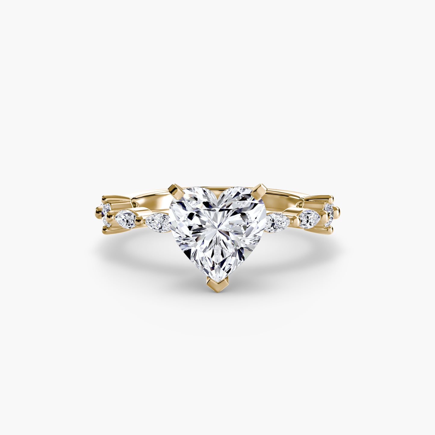 Solitär Ring mit Eternity-Pavé