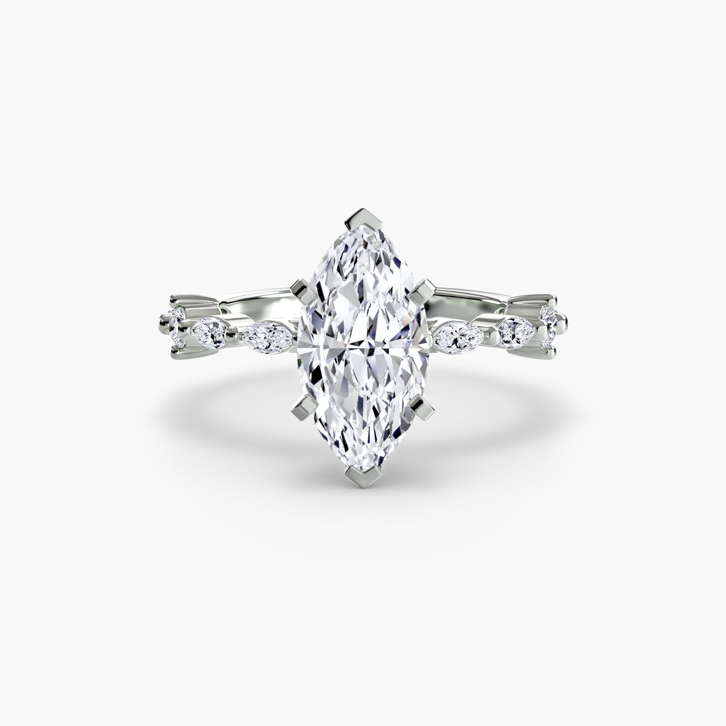 Solitär Ring mit Eternity-Pavé