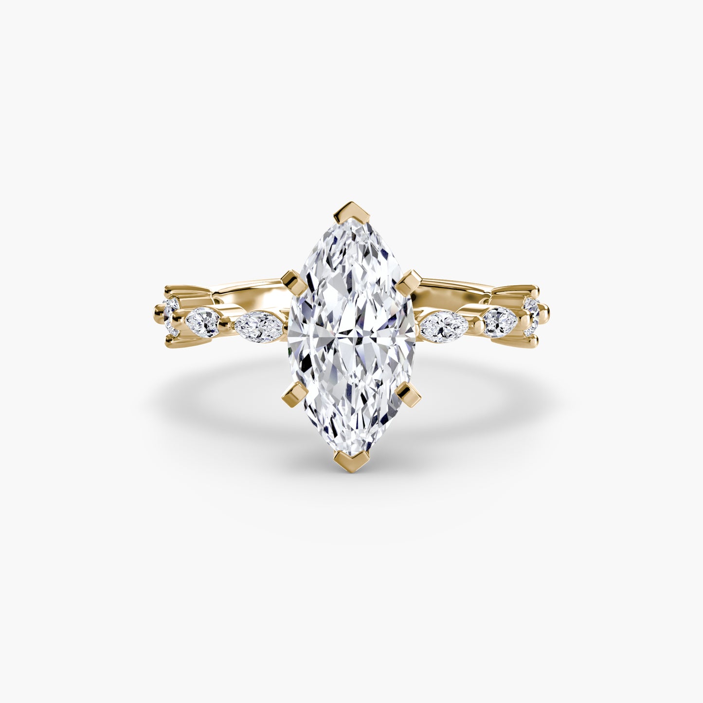 Solitär Ring mit Eternity-Pavé