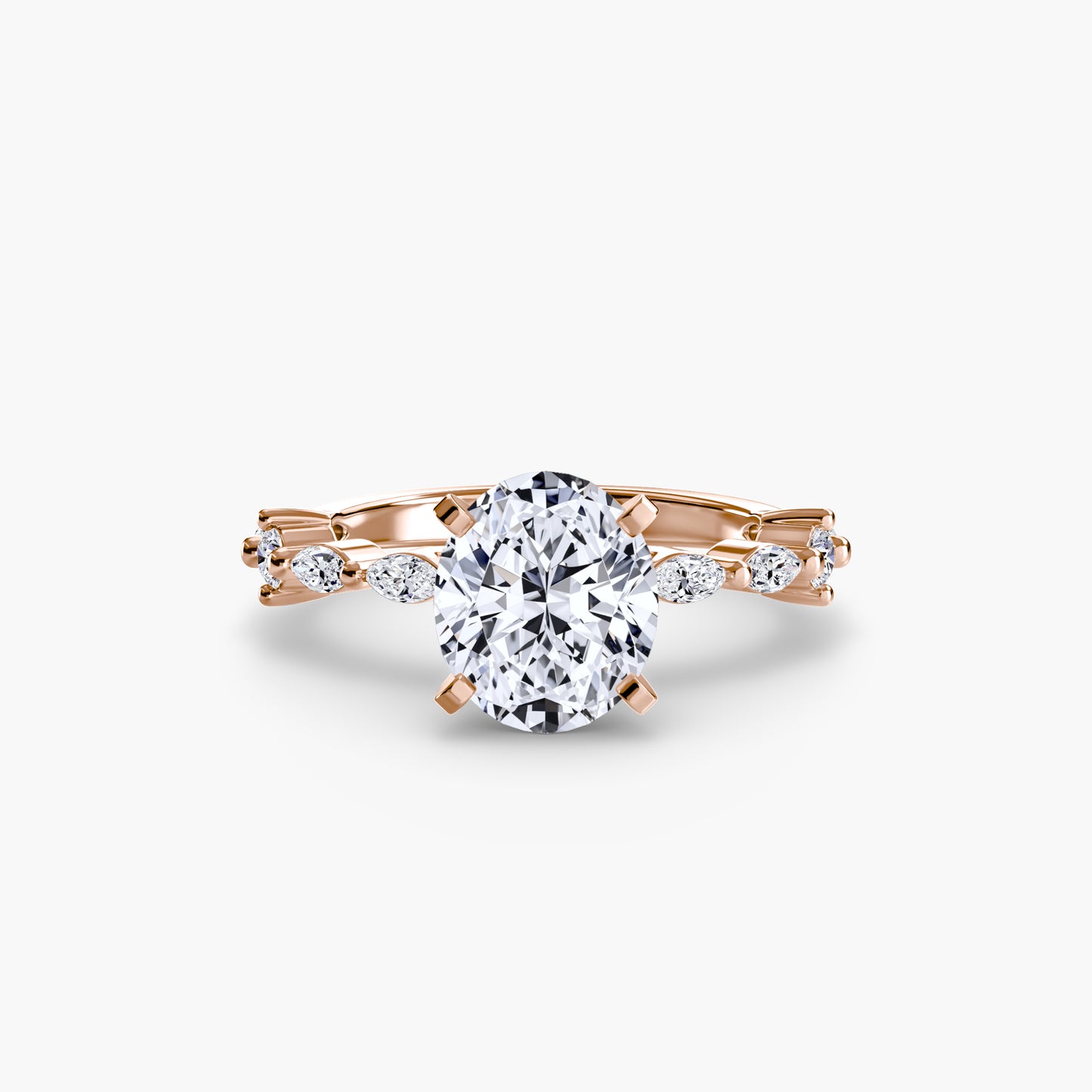 Solitär Ring mit Eternity-Pavé