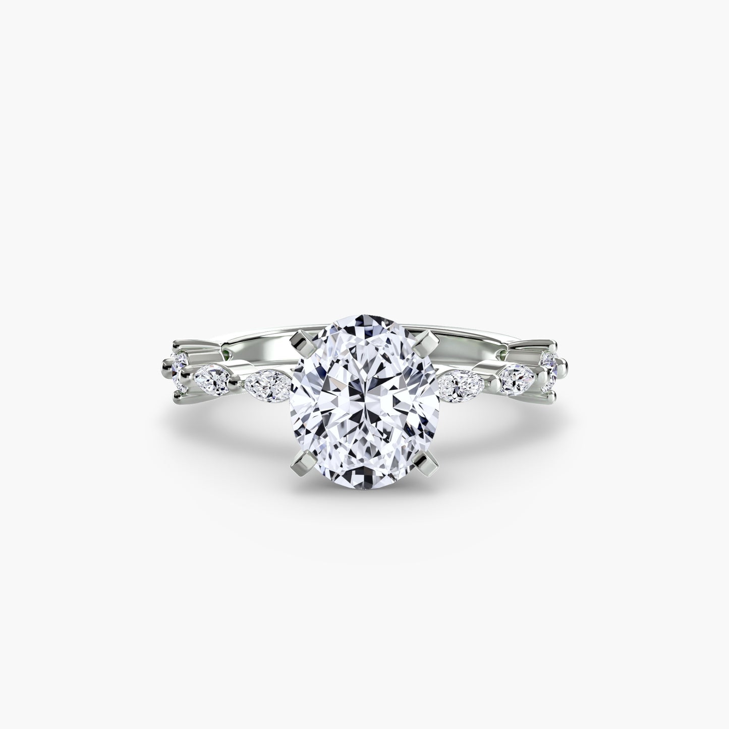 Solitär Ring mit Eternity-Pavé
