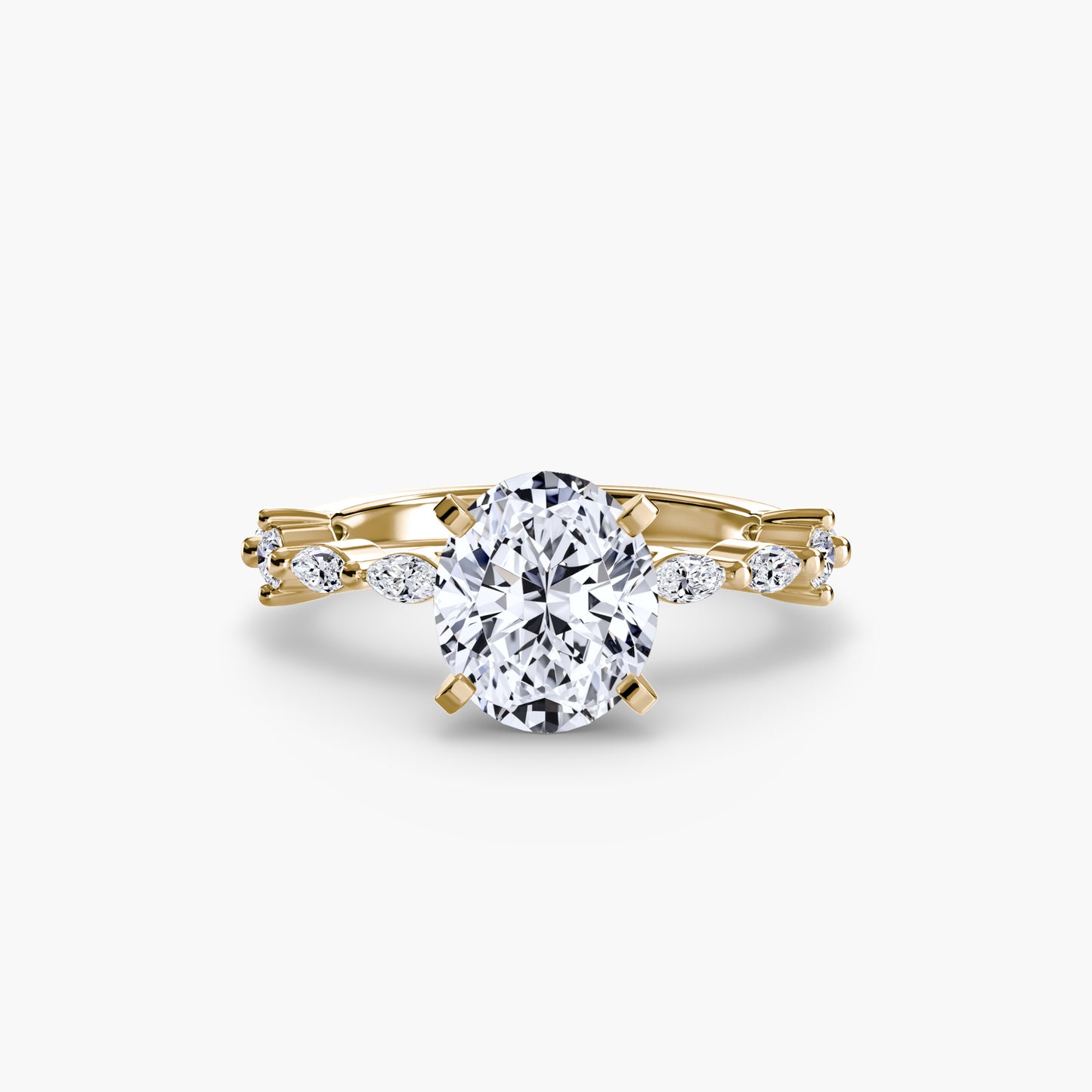 Solitär Ring mit Eternity-Pavé
