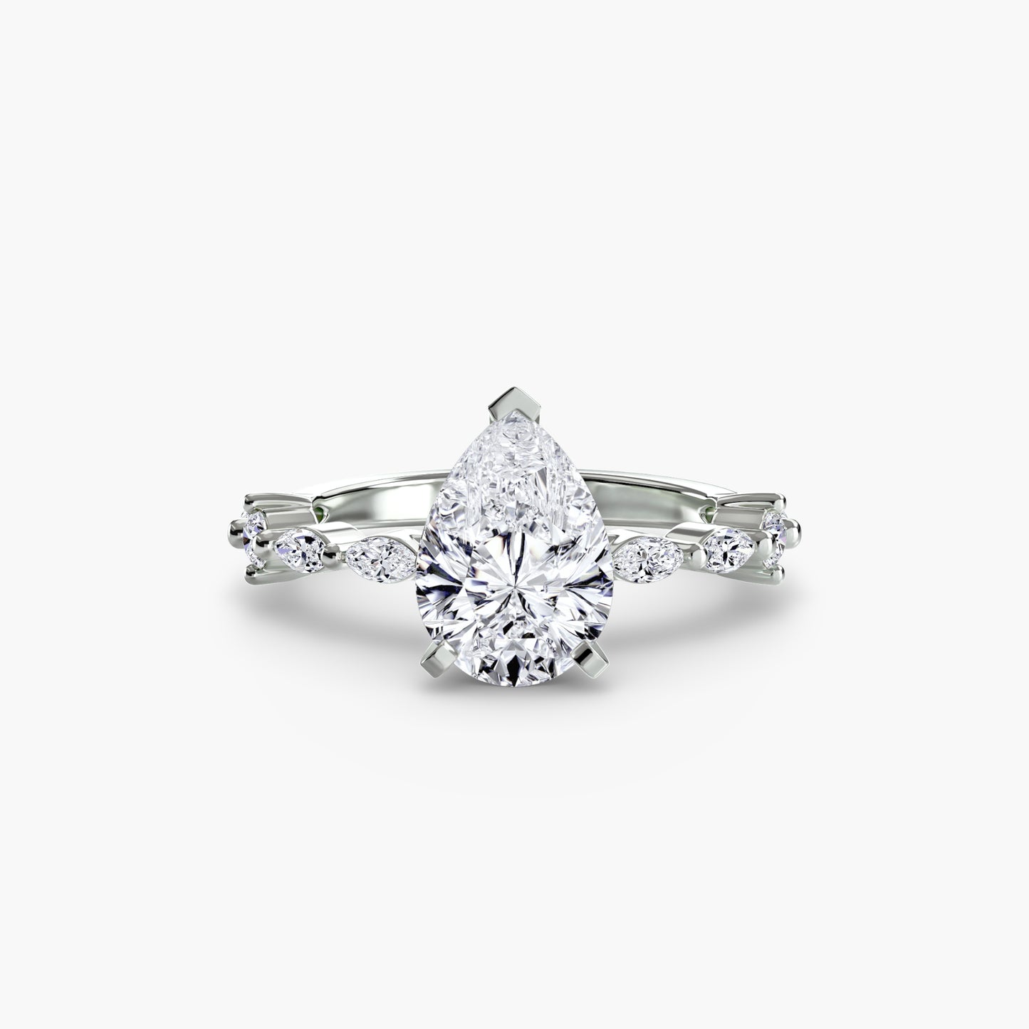 Solitär Ring mit Eternity-Pavé