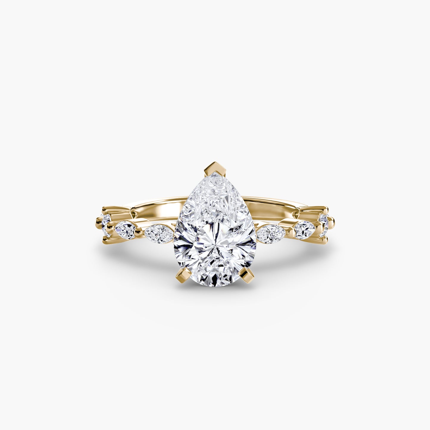 Solitär Ring mit Eternity-Pavé