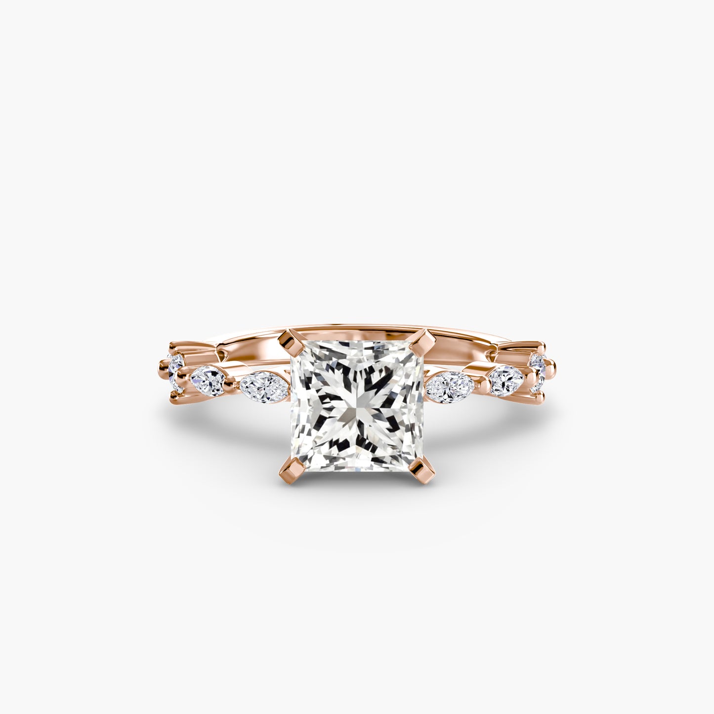 Solitär Ring mit Eternity-Pavé