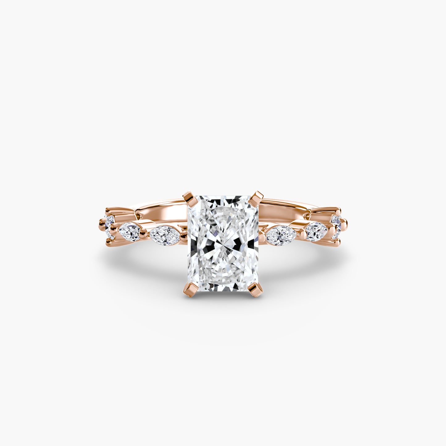 Solitär Ring mit Eternity-Pavé