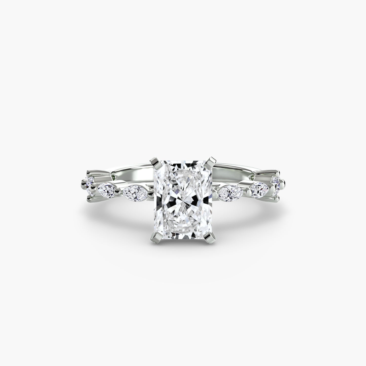 Solitär Ring mit Eternity-Pavé