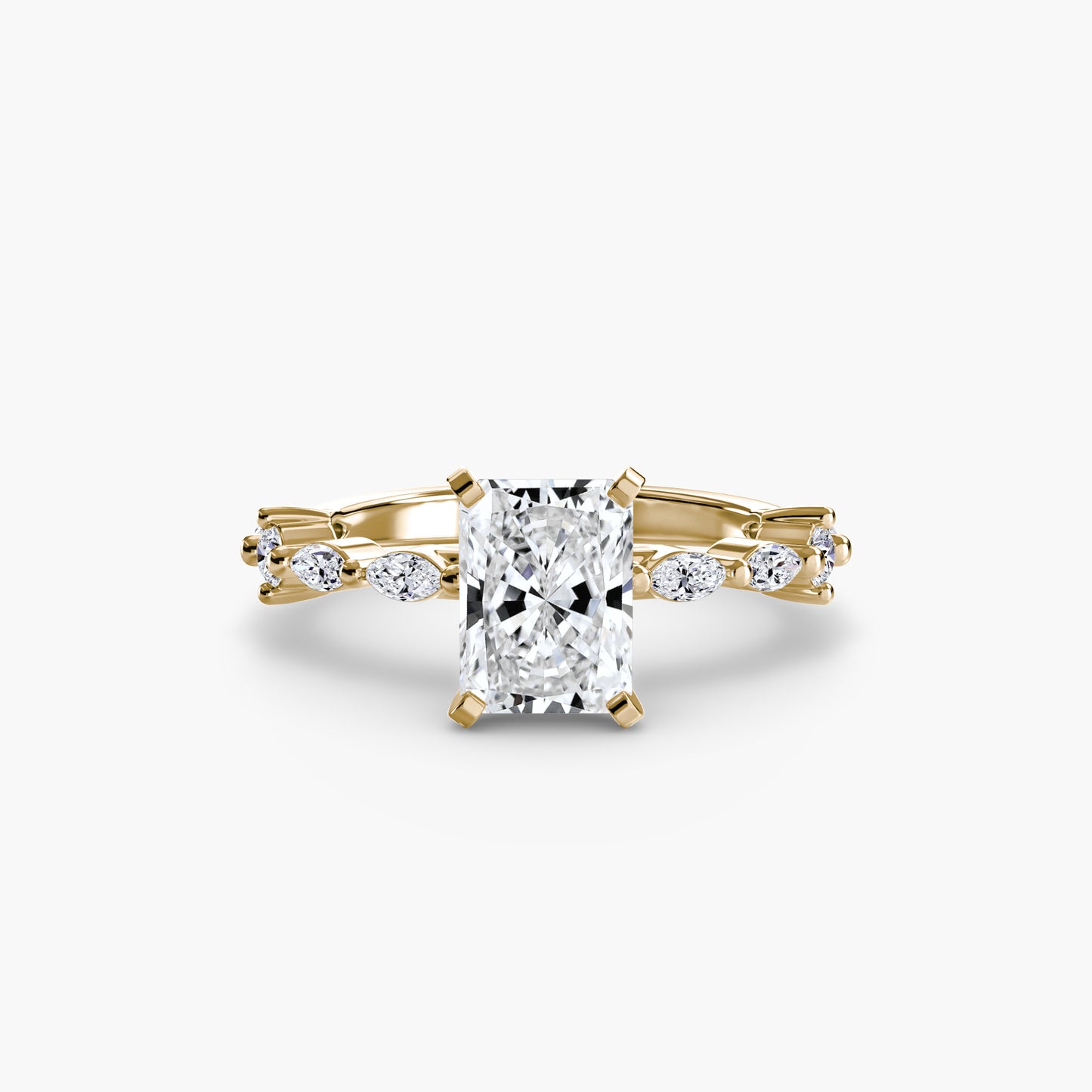 Solitär Ring mit Eternity-Pavé