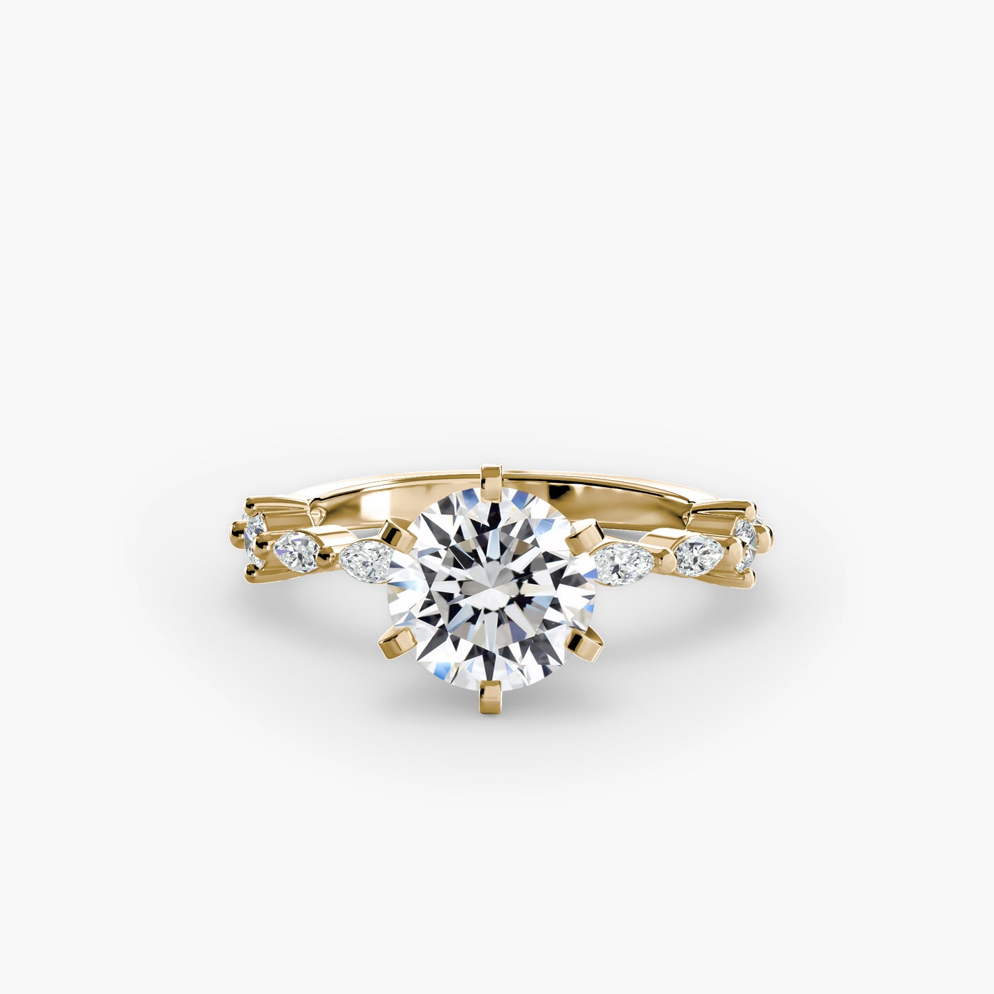 Solitär Ring mit Eternity-Pavé