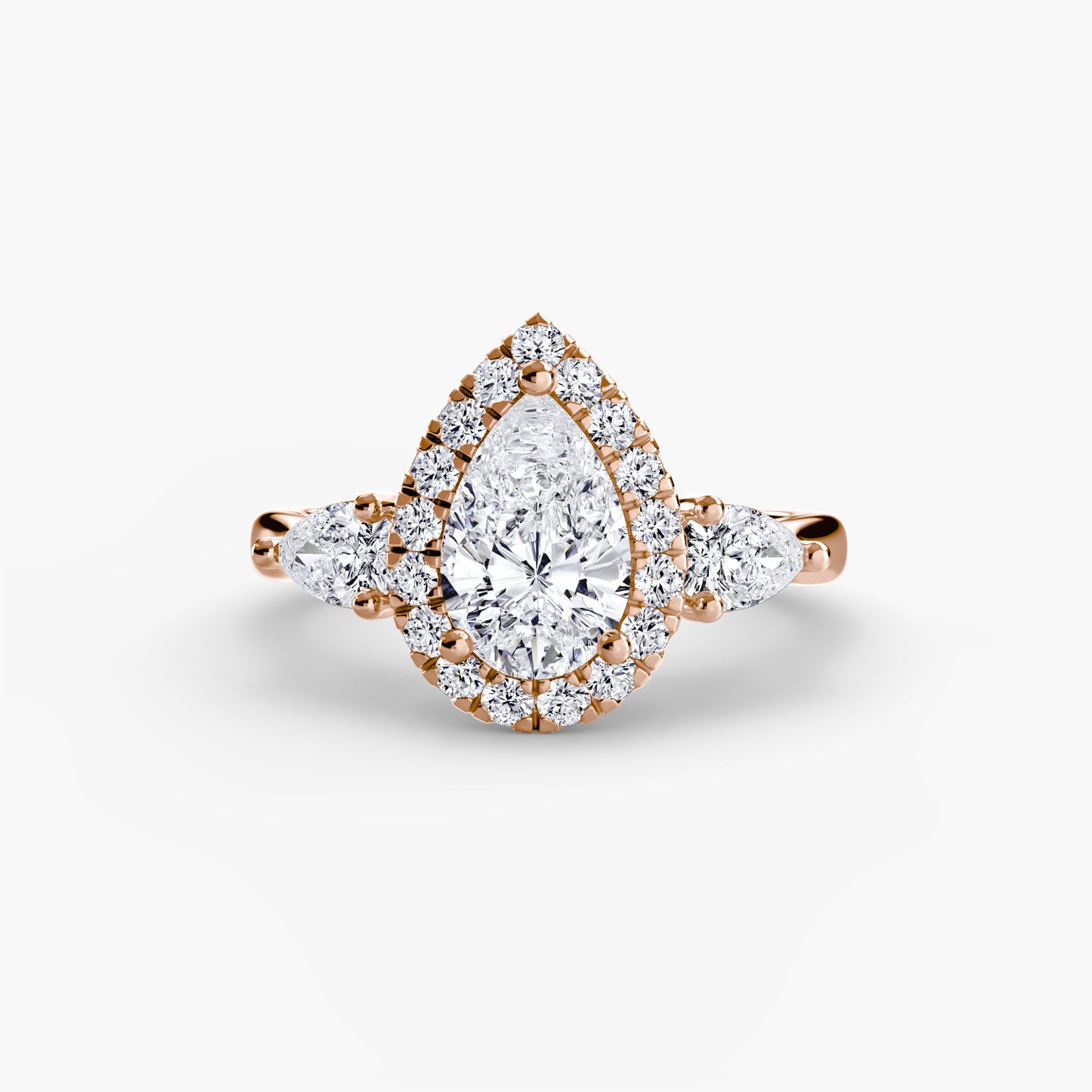 Three stone Halo Ring