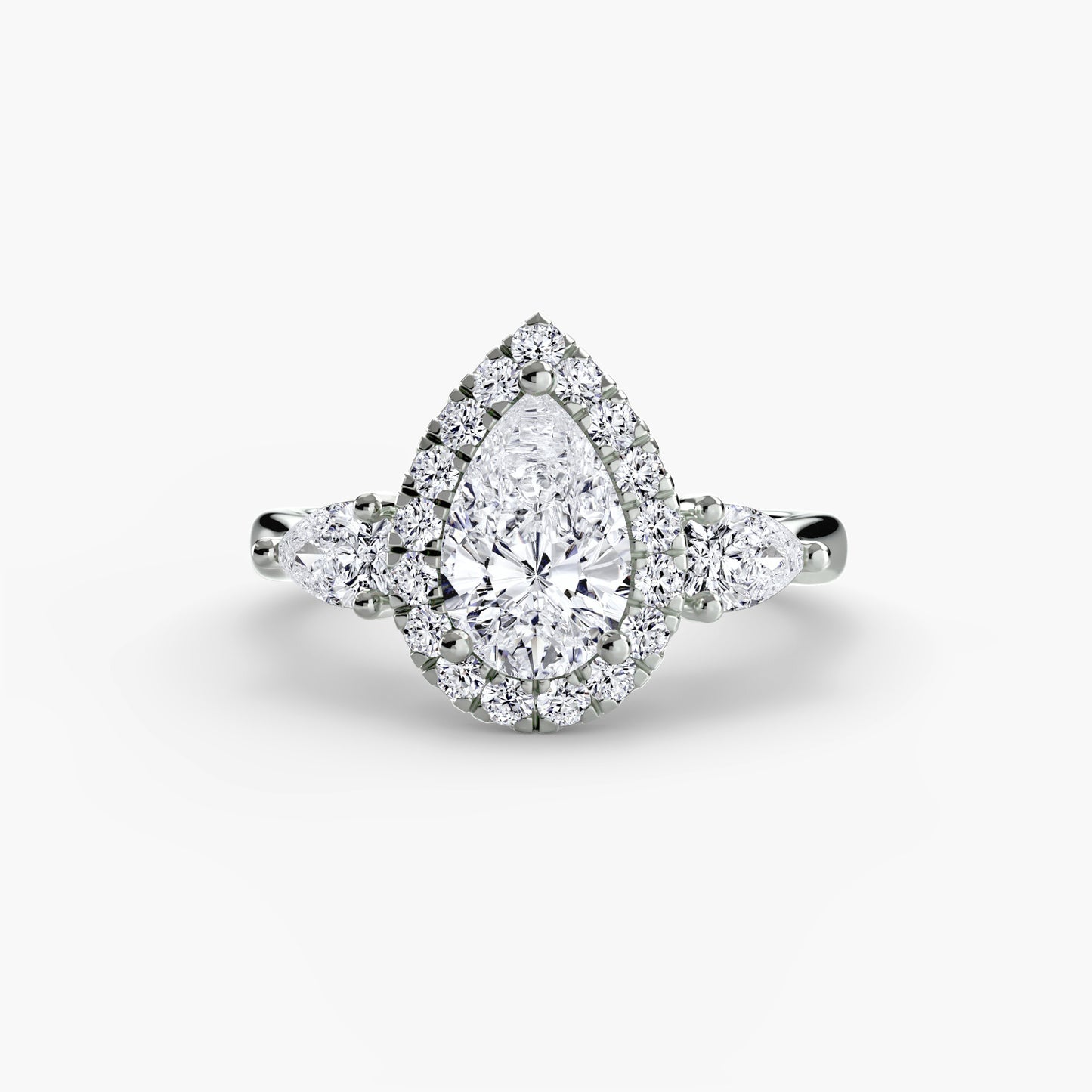 Three stone Halo Ring
