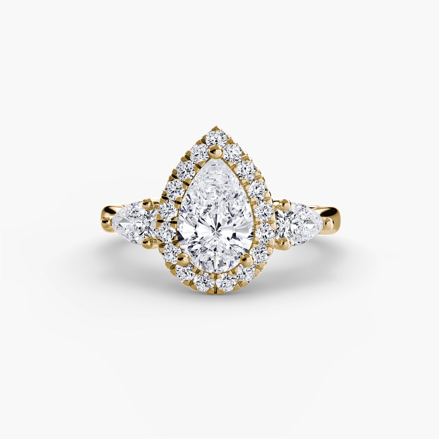 Three stone Halo Ring