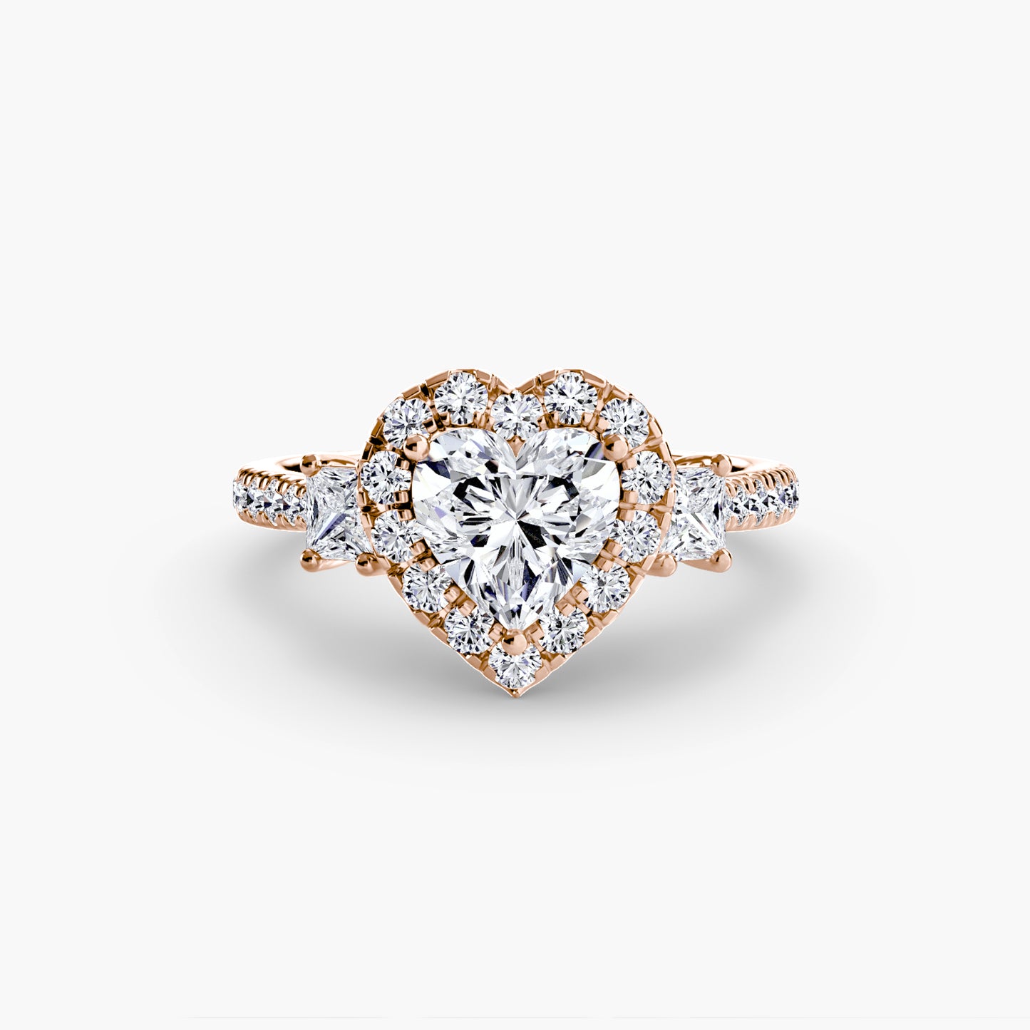 Three Stone Halo Ring  2