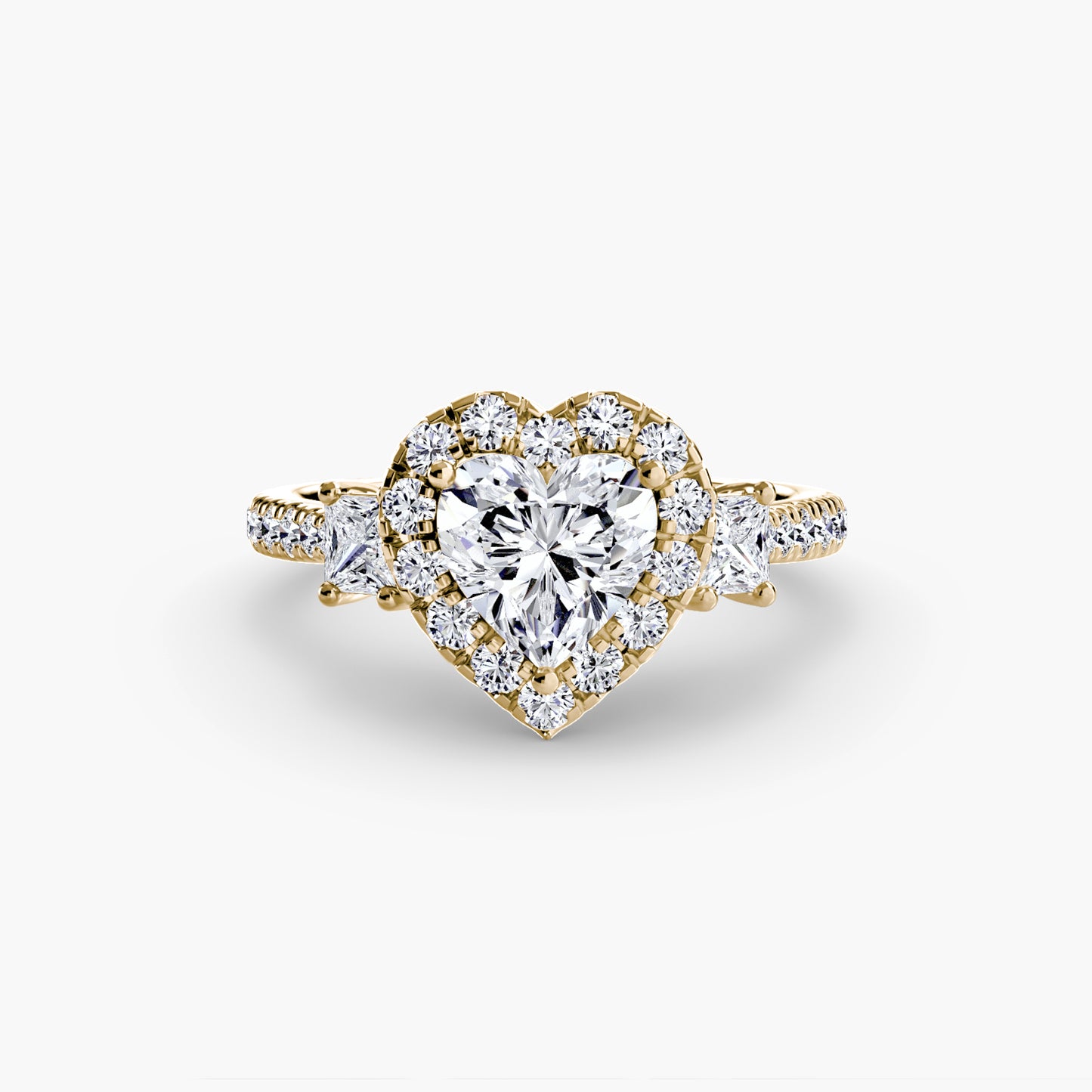 Three Stone Halo Ring  2