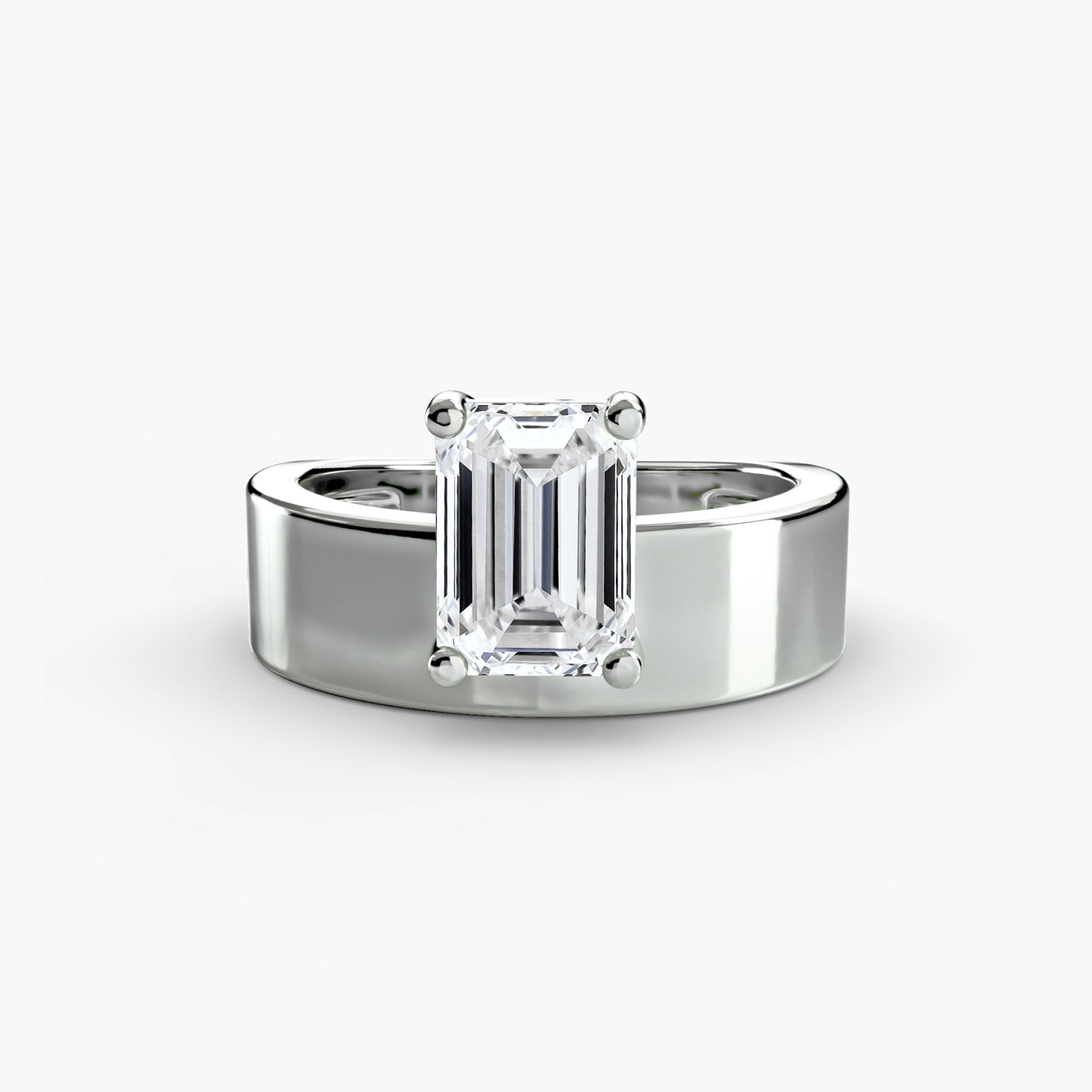 Solitärring  mit auffälligem breiten Band