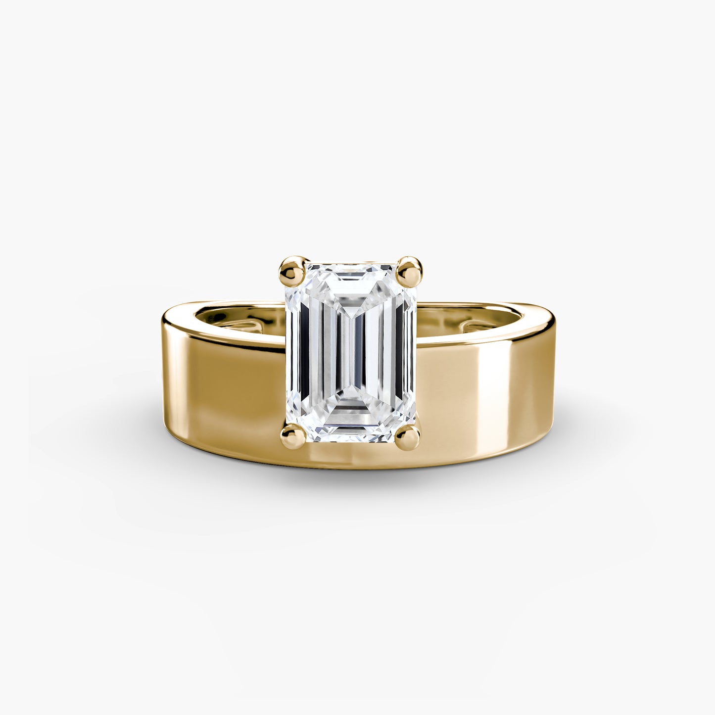Solitärring  mit auffälligem breiten Band