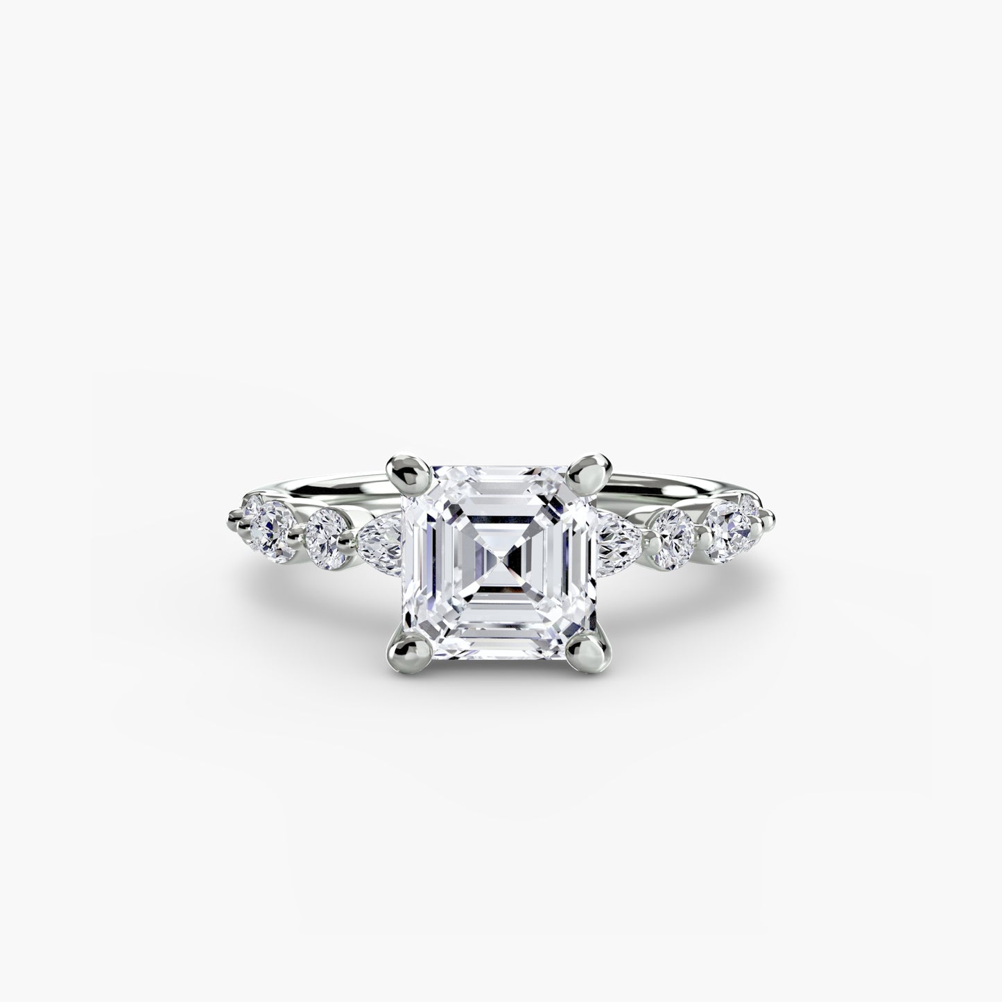 Solitär Ring mit Eternity-Pavé 2