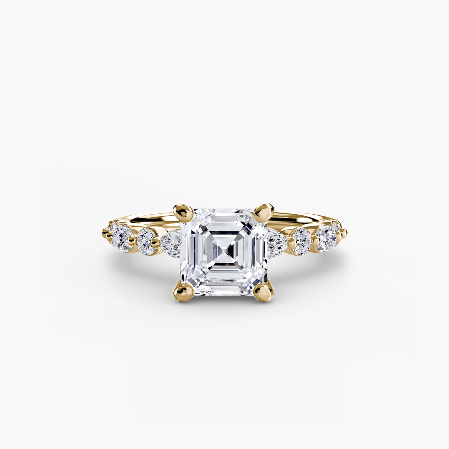 Solitär Ring mit Eternity-Pavé 2