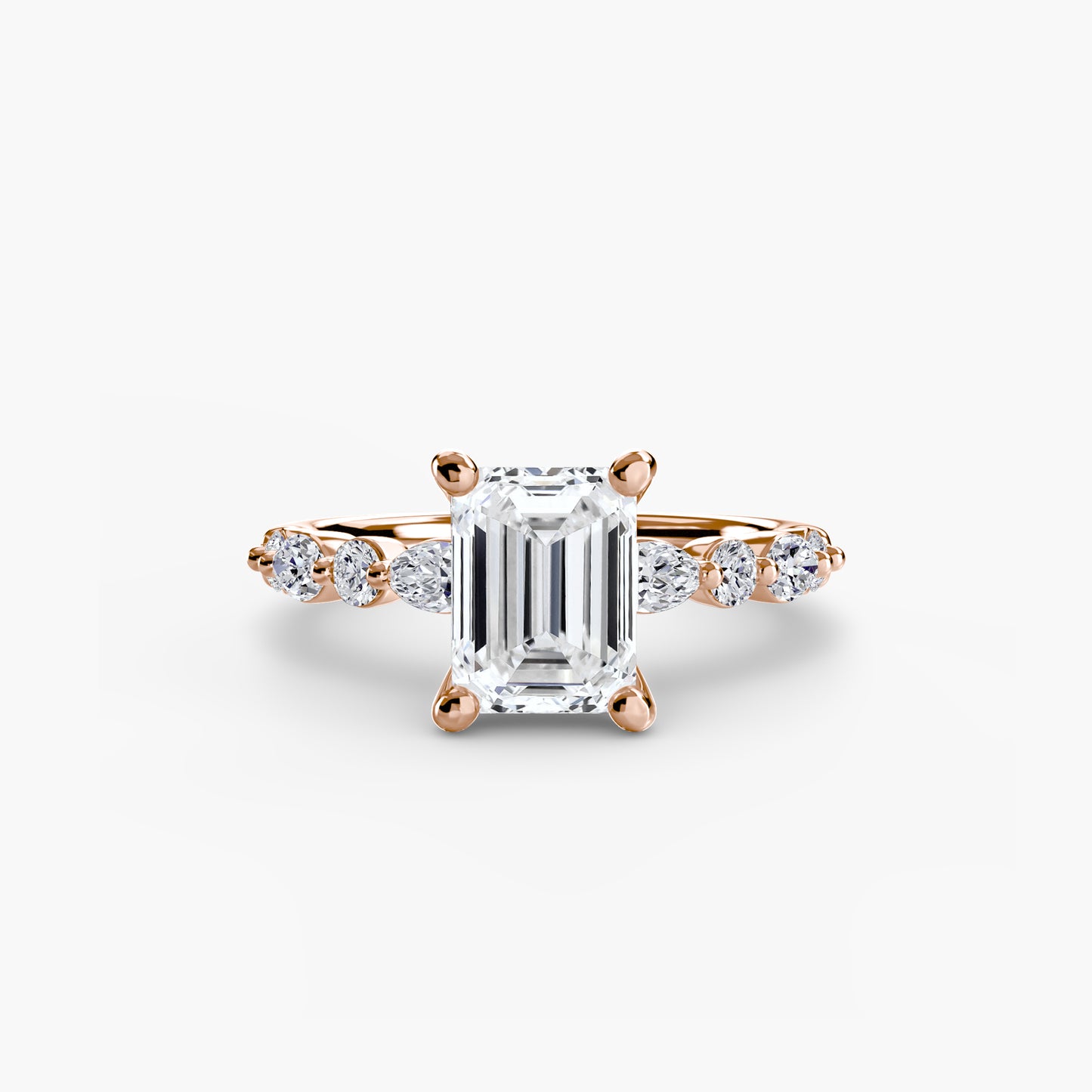 Solitär Ring mit Eternity-Pavé 2