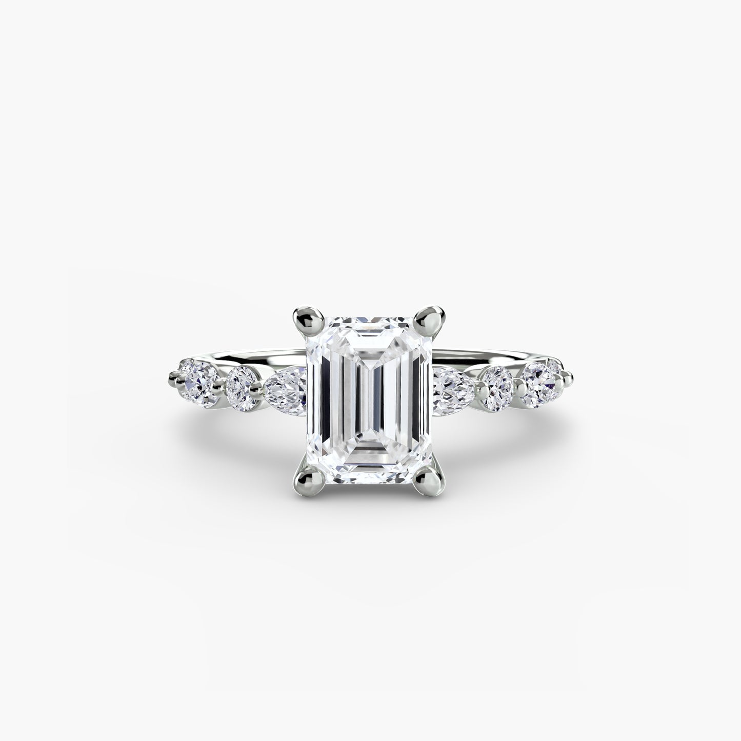 Solitär Ring mit Eternity-Pavé 2