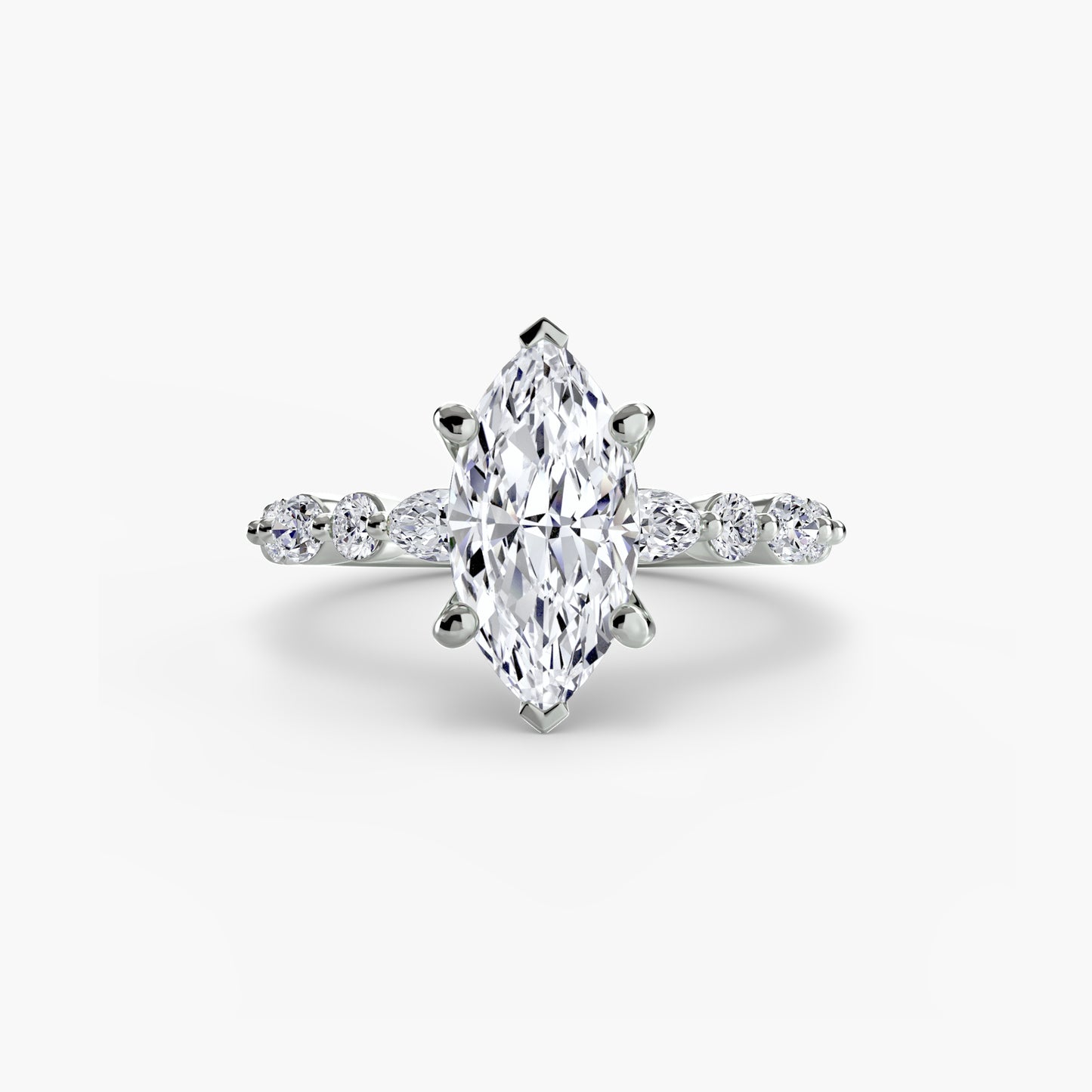 Solitär Ring mit Eternity-Pavé 2