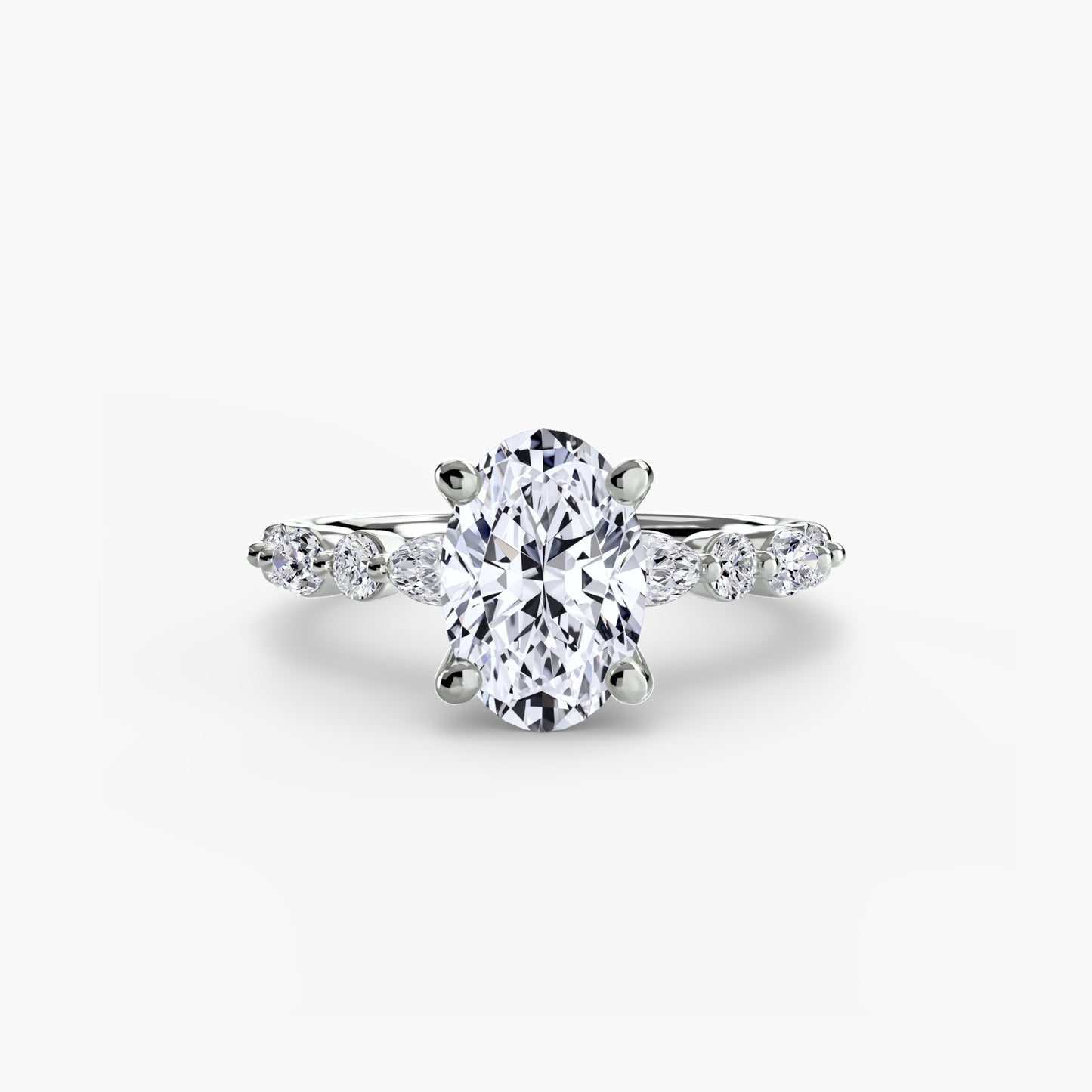 Solitär Ring mit Eternity-Pavé 2
