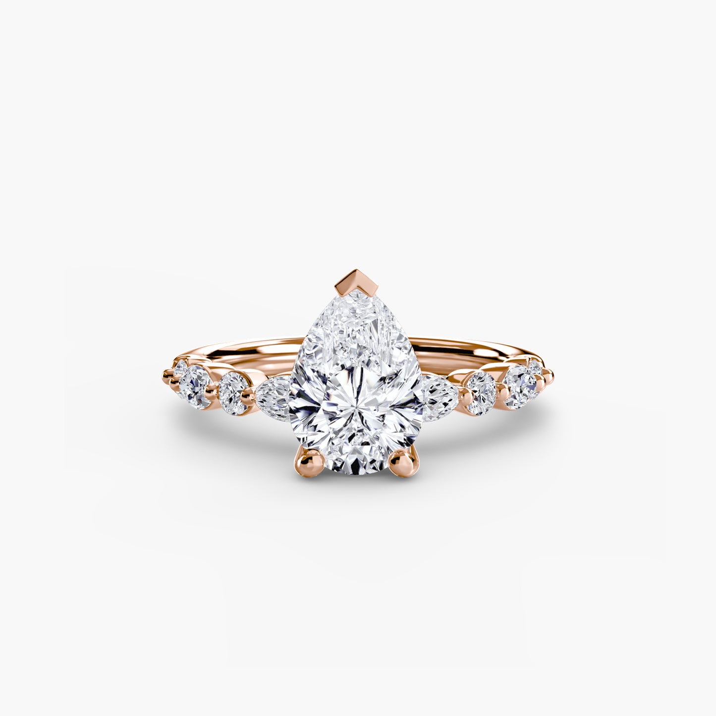 Solitär Ring mit Eternity-Pavé 2