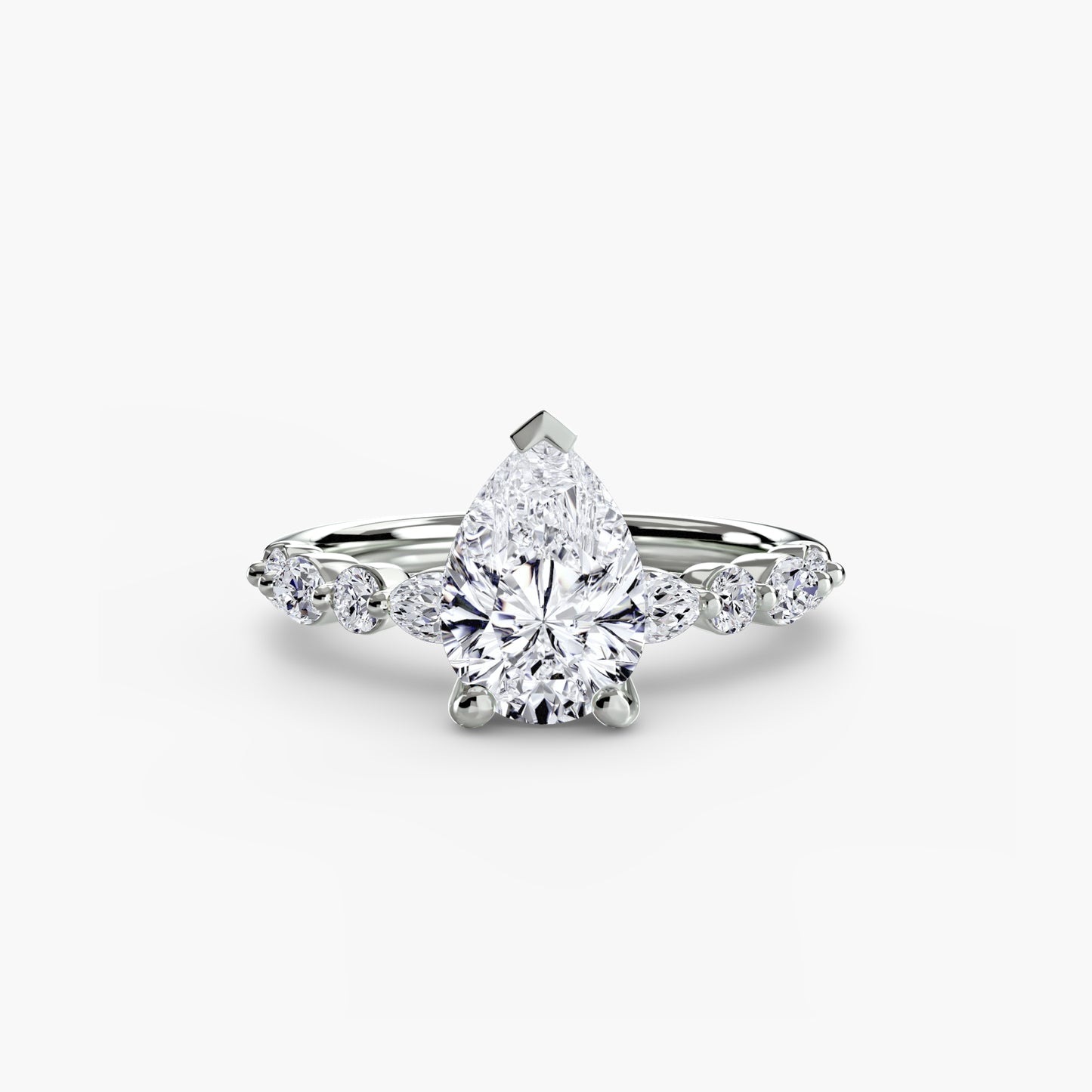 Solitär Ring mit Eternity-Pavé 2