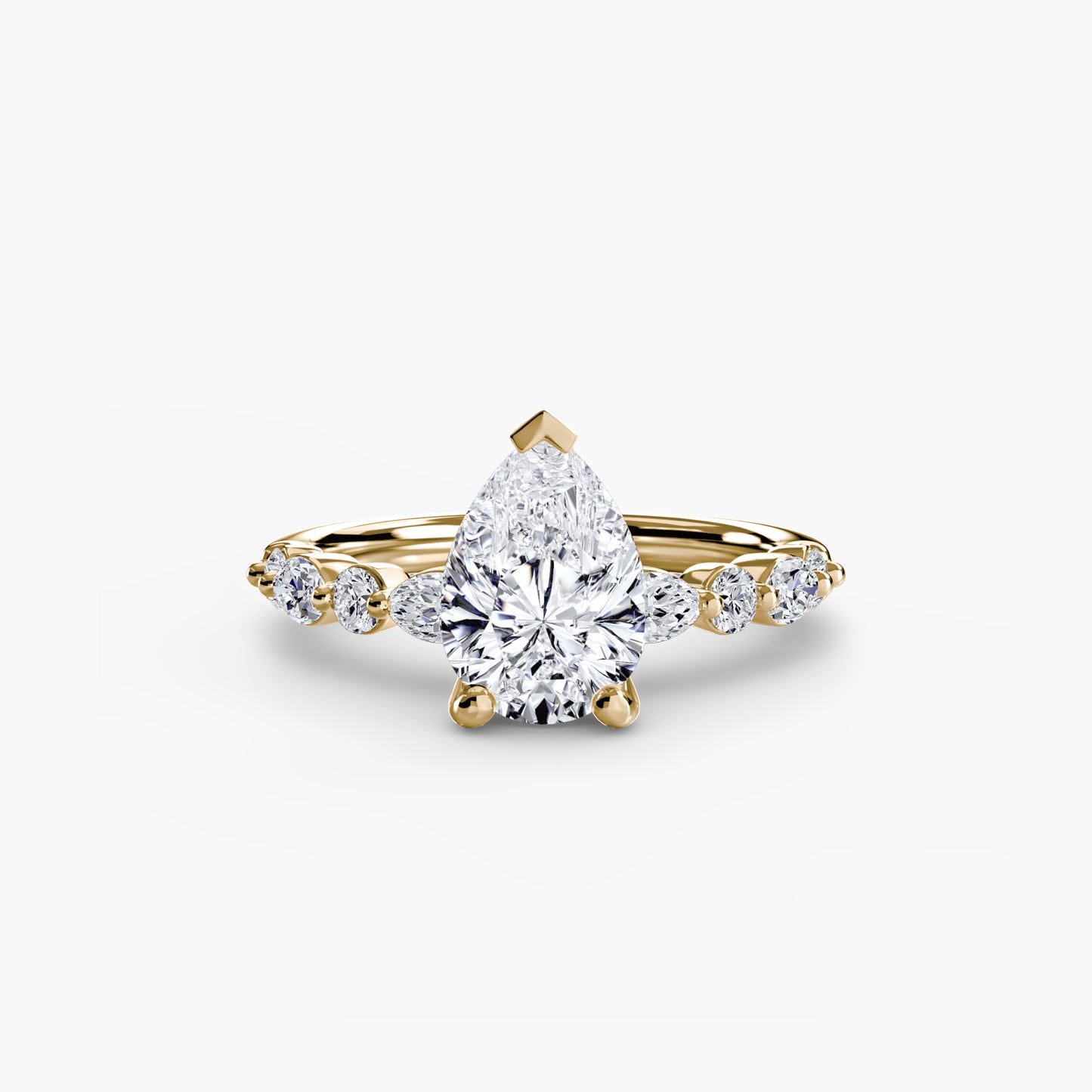 Solitär Ring mit Eternity-Pavé 2