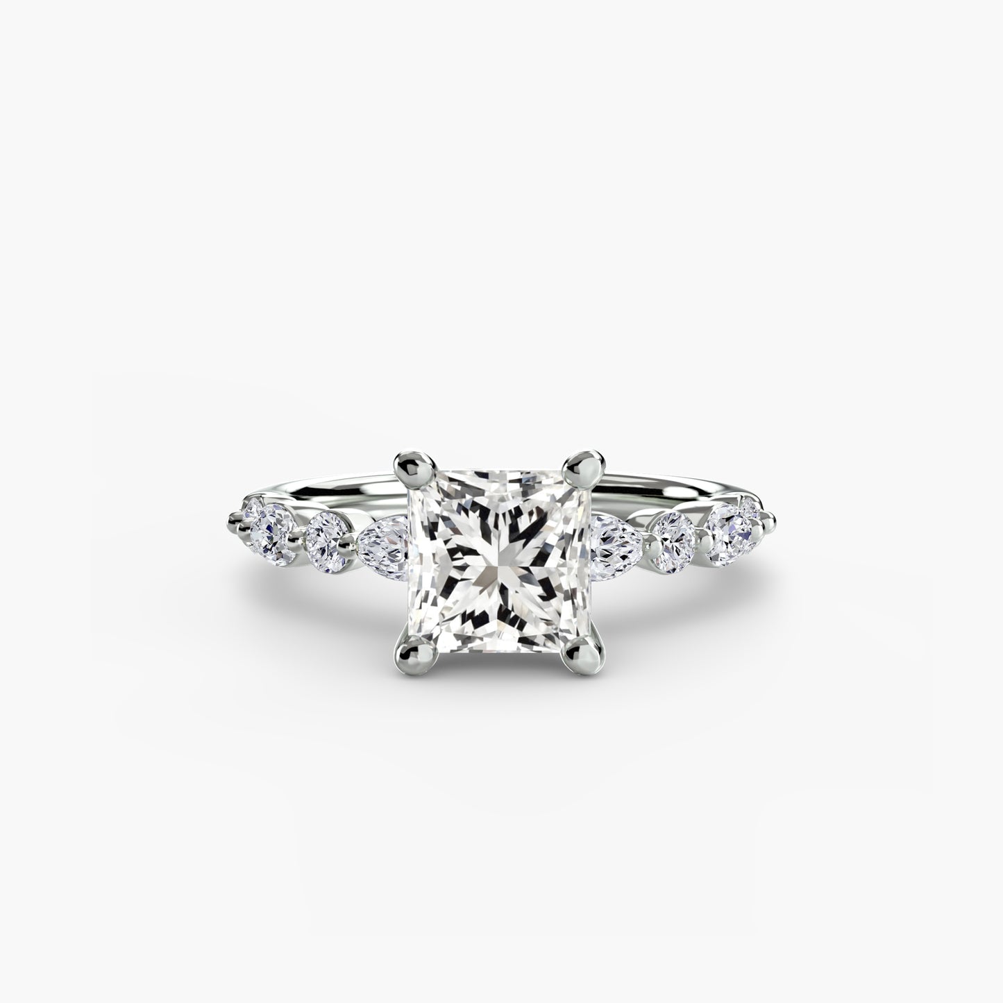 Solitär Ring mit Eternity-Pavé 2