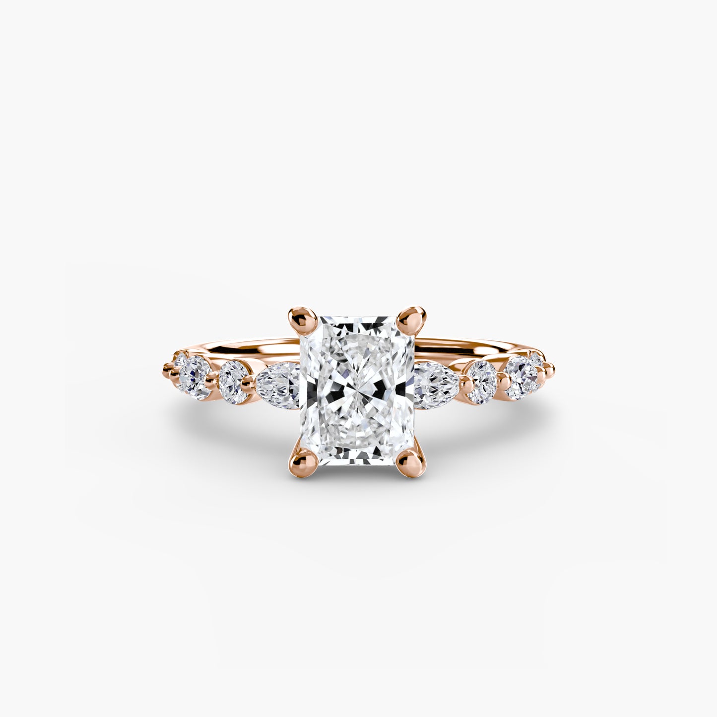 Solitär Ring mit Eternity-Pavé 2