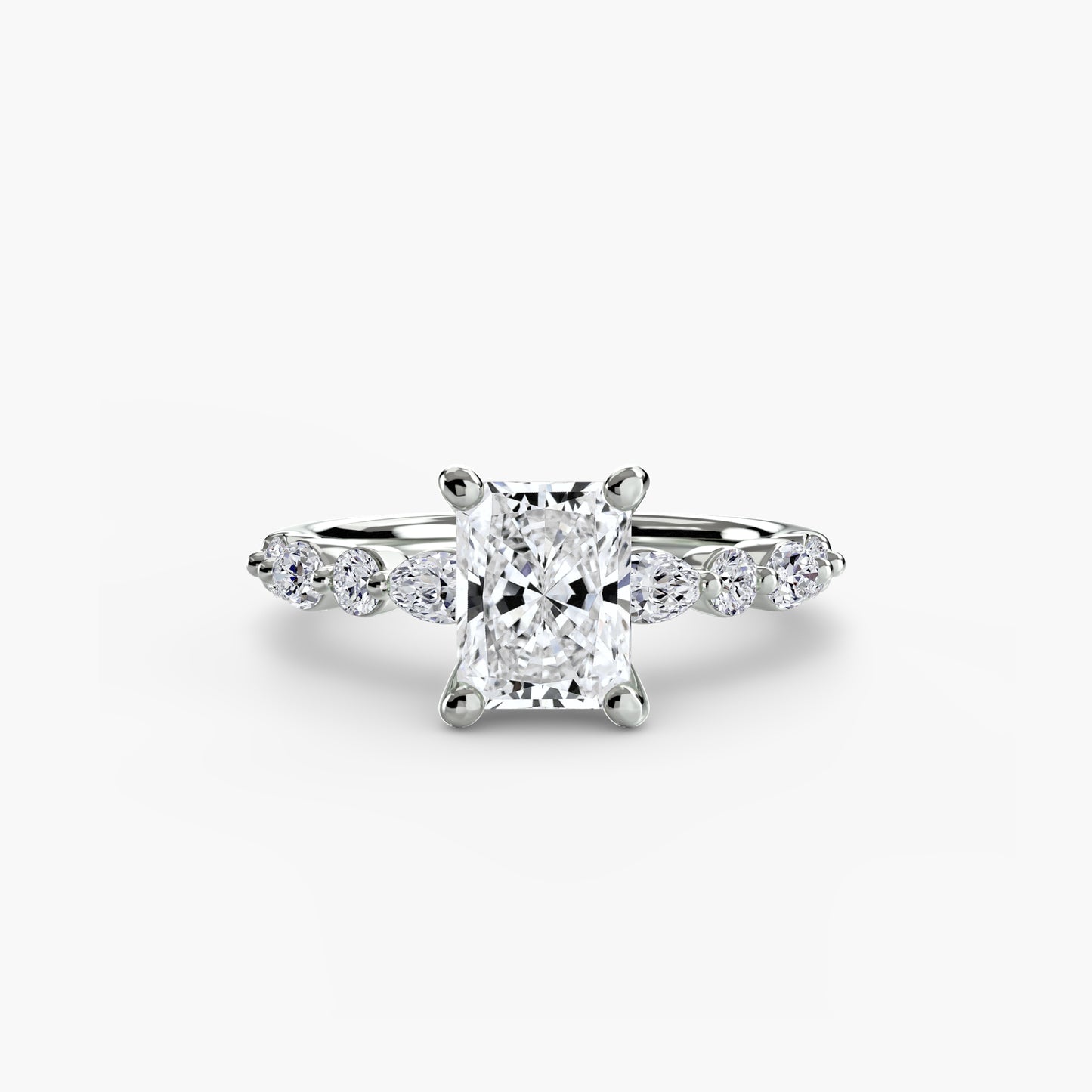 Solitär Ring mit Eternity-Pavé 2