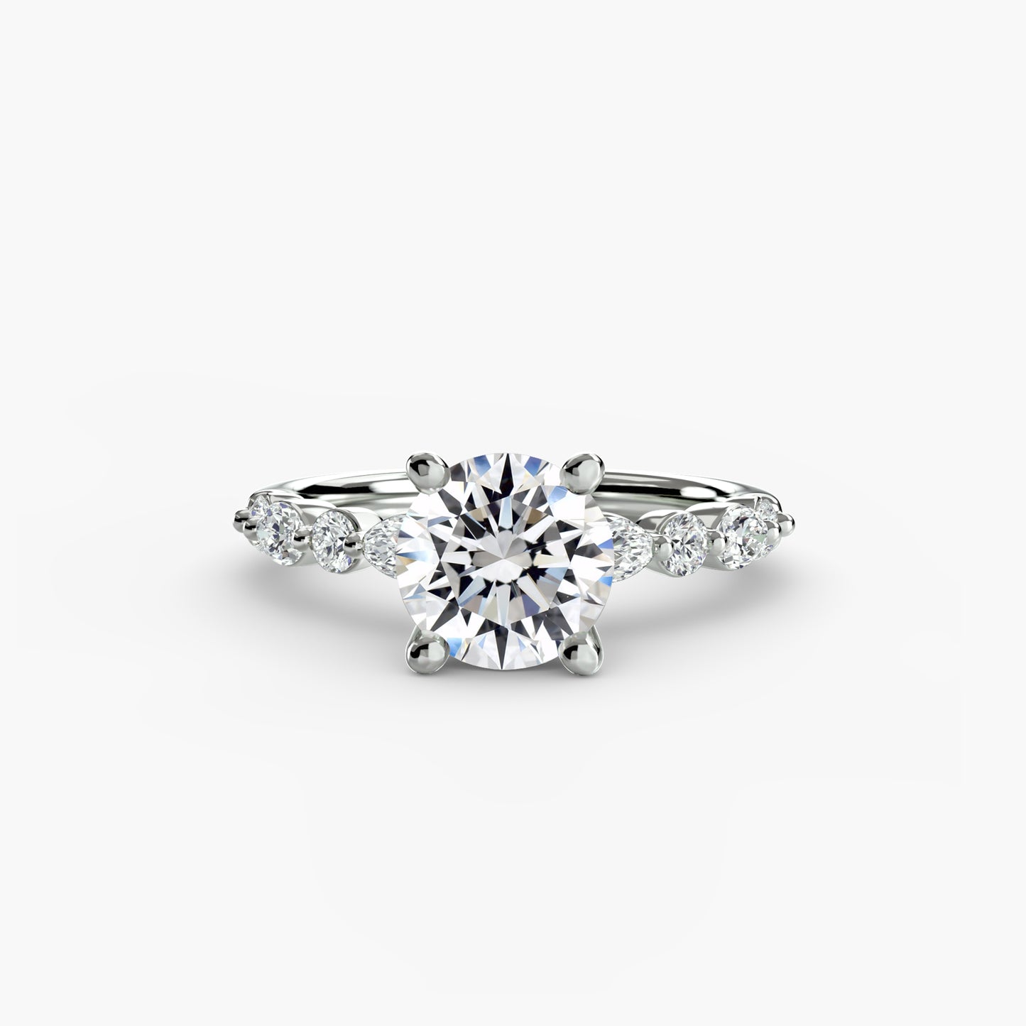Solitär Ring mit Eternity-Pavé 2