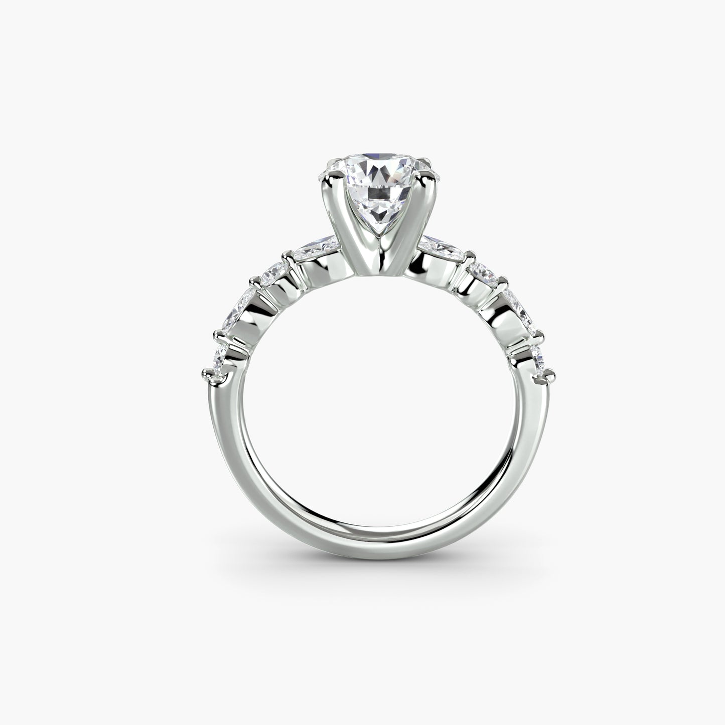 Solitär Ring mit Eternity-Pavé 2